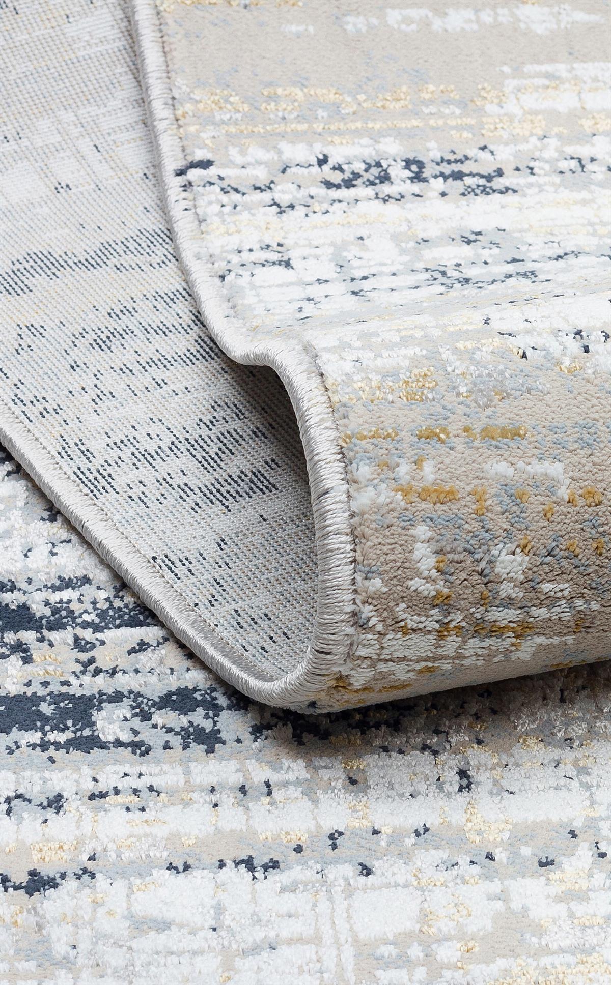 MODENA MDN 05 CREAM BLUE  Şık ve Modern Sıkı Dokuma Hav Toz Vermez Makine Halısı