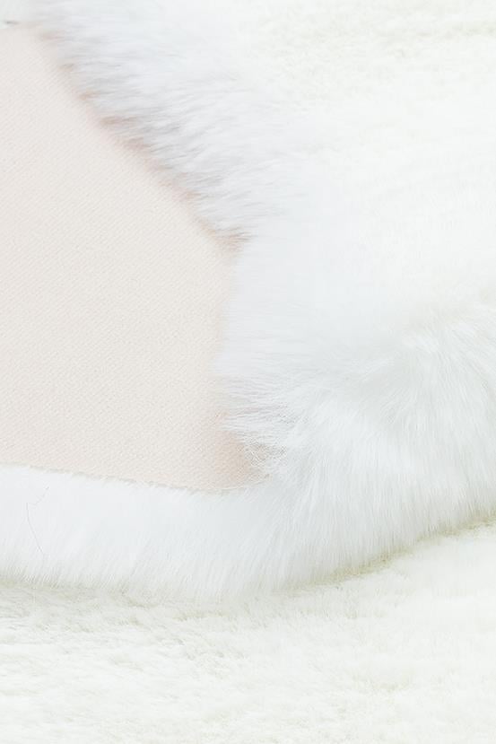 MOLLIS NEW MLS WHITE QUARD N  Yumuşak Dokulu Uzun Tüylü Yıkanabilir Tavşan Postu