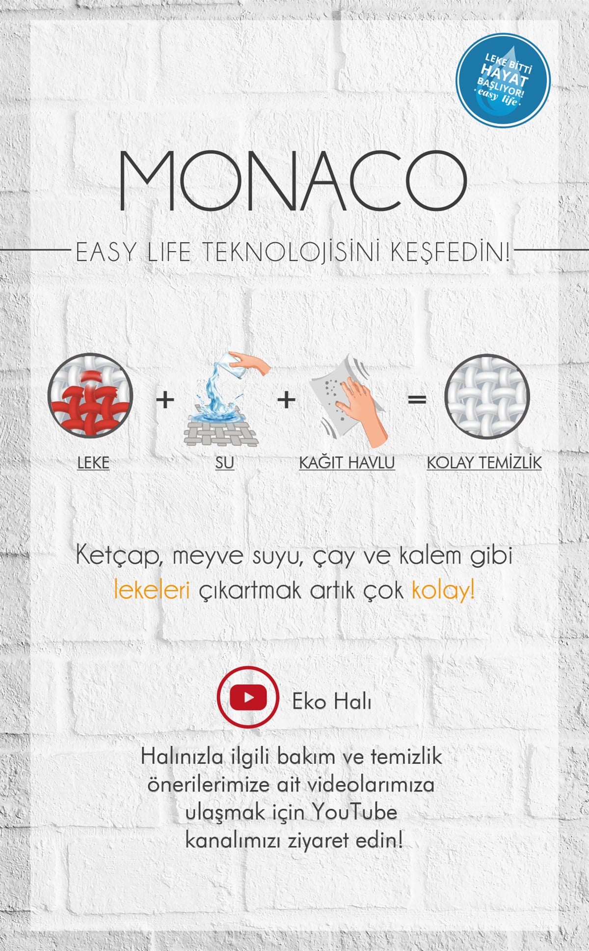 MONACO EASYLIFE MN 07 D.MULTY XW E.LIFE  Leke Tutmaz Hav Toz Vermez Nano Teknoloji Yıkanabilir Modern Desenli İnce Dokuma Halı