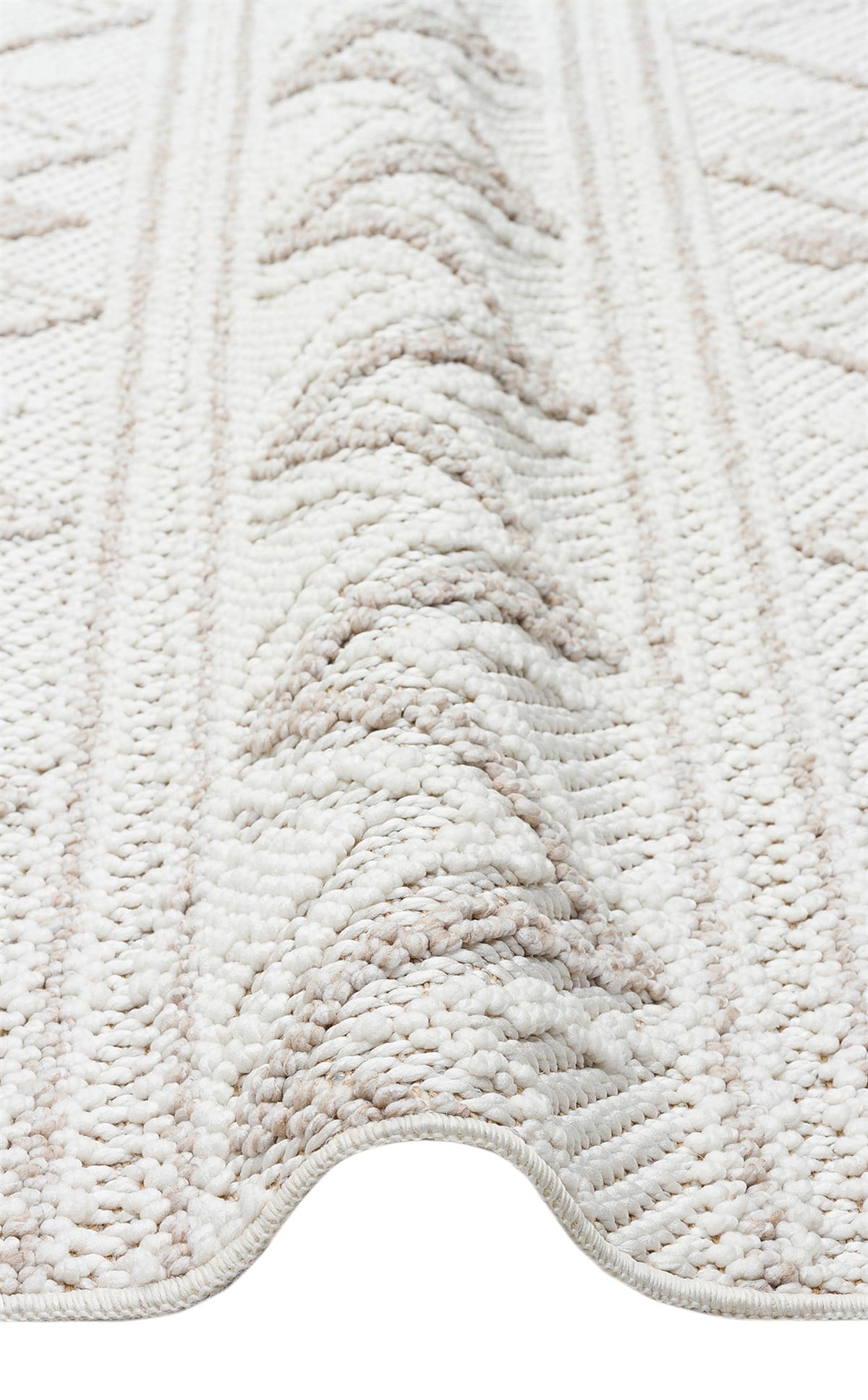 MOTTO MOT 03 WHITE BEIGE  Yumuşak Tuşeli Örgü Dokuma Modern Makine Halısı