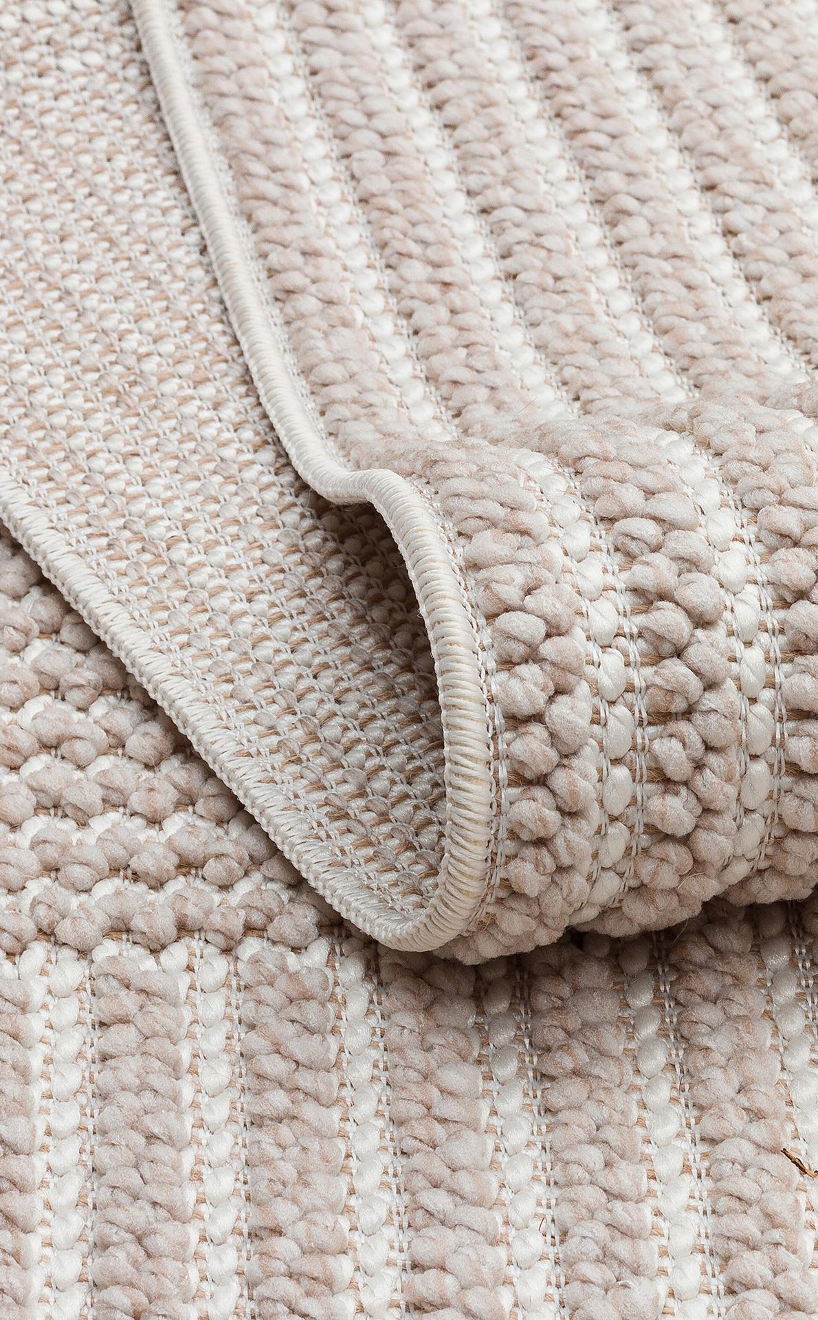 MOTTO MOT 12 BEIGE WHITE  Yumuşak Tuşeli Örgü Dokuma Modern Makine Halısı