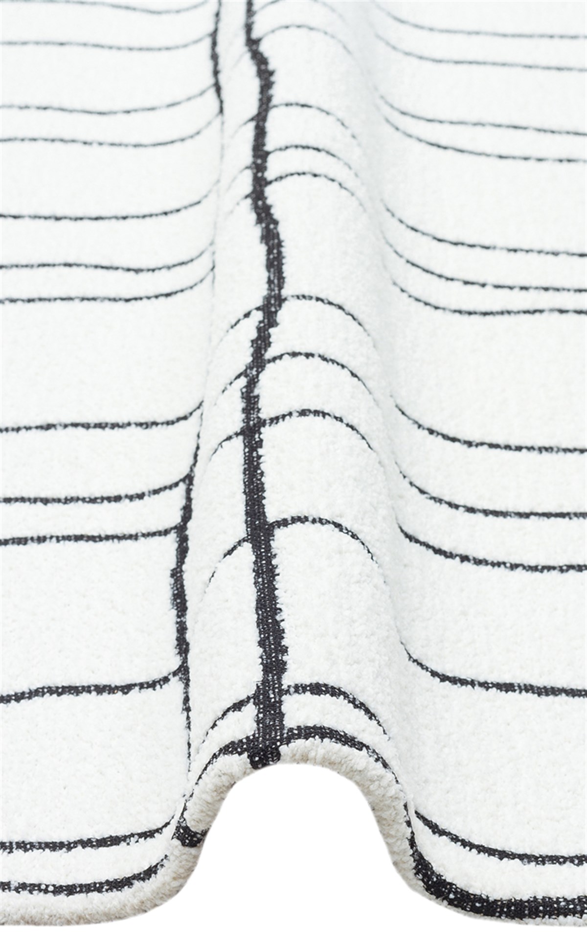 NEVADA NVD 05 WHITE BLACK  Özel Moroccon Tuşeli Hav Toz Vermez Kaymaz Tabanlı İnce Dokuma Modern Halı