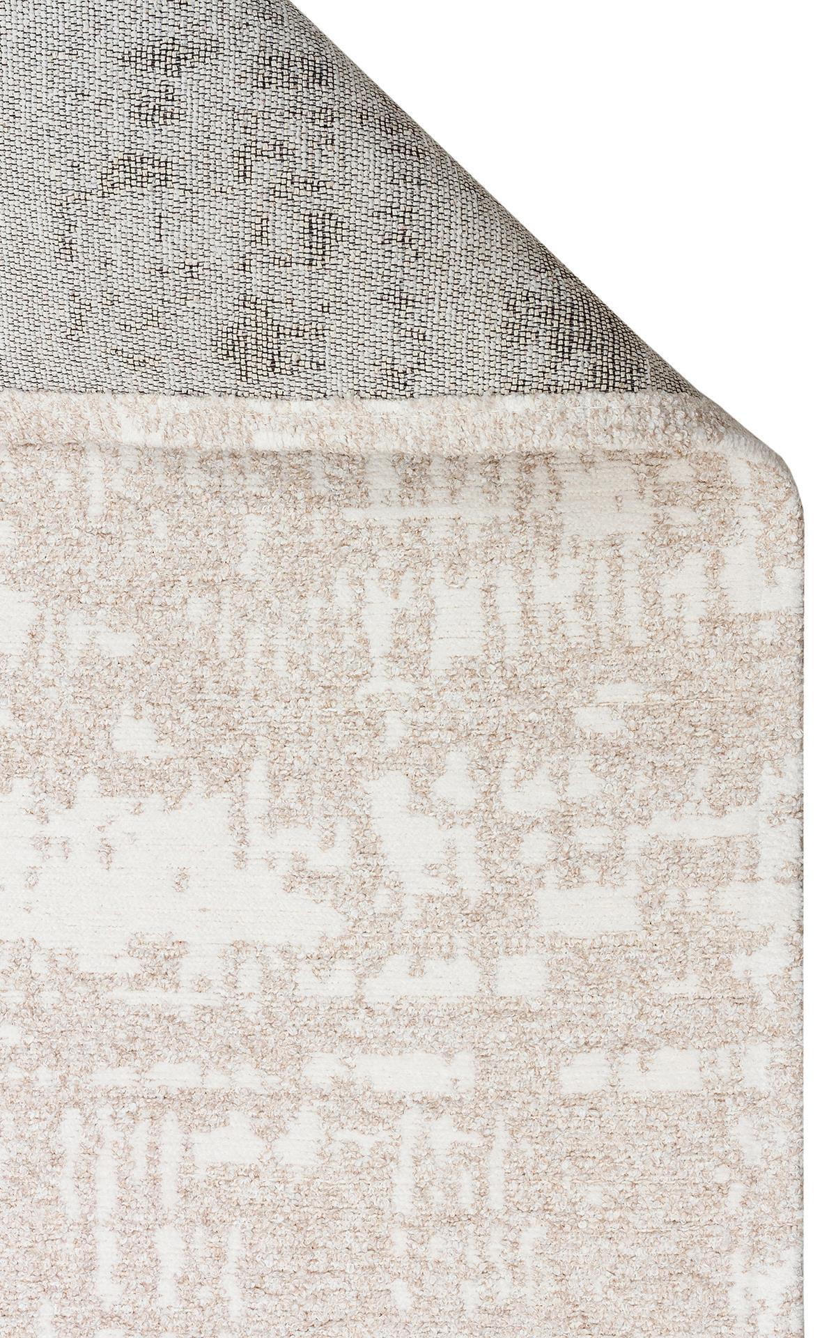 NEVADA NVD 06 IVORY CREAM  Özel Moroccon Tuşeli Hav Toz Vermez Kaymaz Tabanlı İnce Dokuma Modern Halı