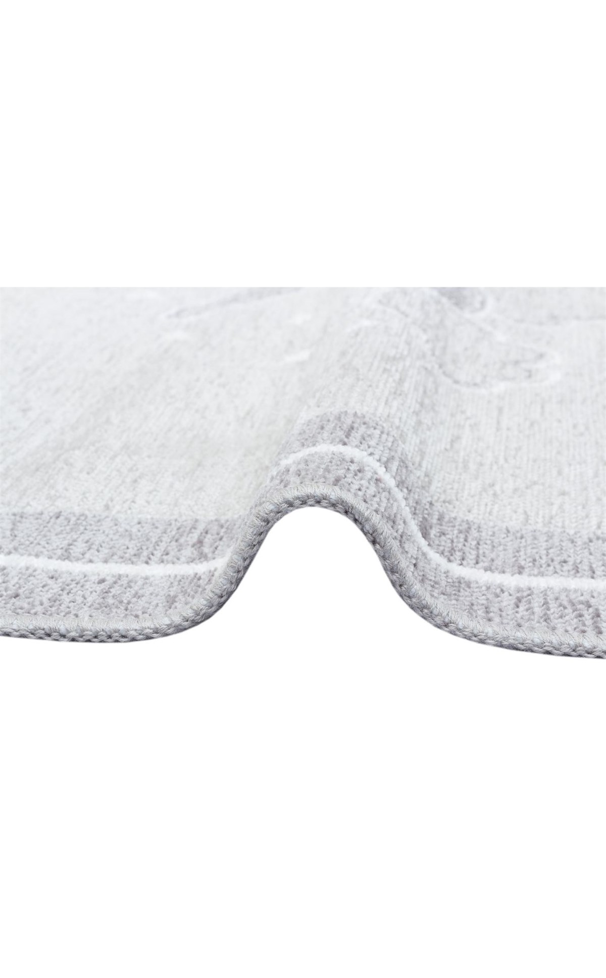 NOA BABY NB 01 GREY  Yıkanabilir Çift Taraflı Yumuşak Dokulu İnce Çocuk-Bebek Odası Halısı
