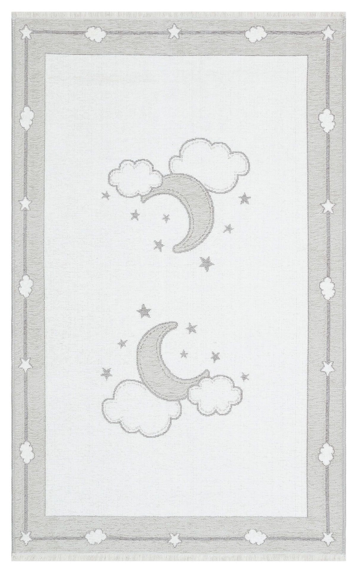 NOA BABY NB 01 GREY  Yıkanabilir Çift Taraflı Yumuşak Dokulu İnce Çocuk-Bebek Odası Halısı
