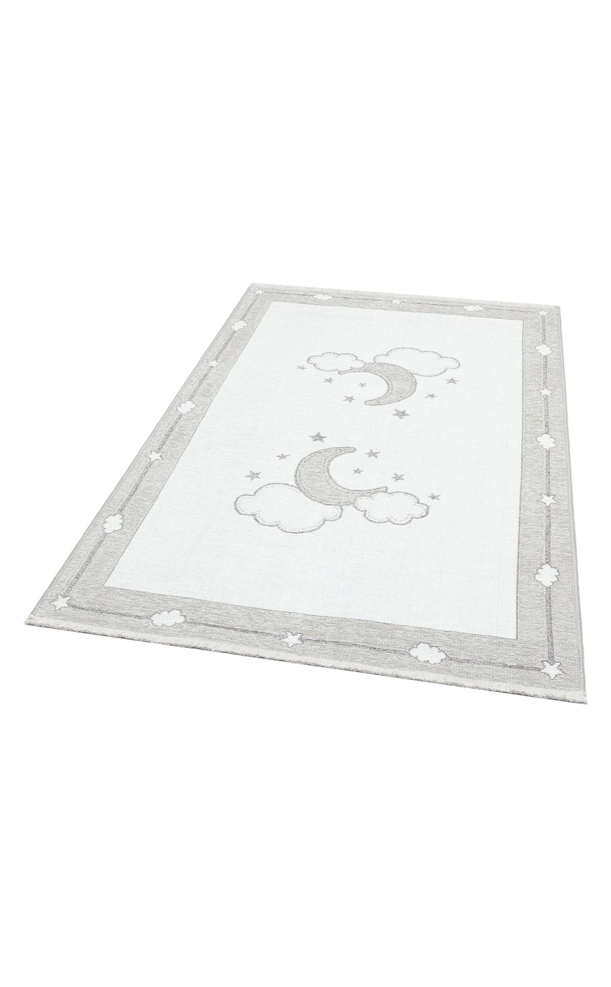 NOA BABY NB 01 GREY  Yıkanabilir Çift Taraflı Yumuşak Dokulu İnce Çocuk-Bebek Odası Halısı