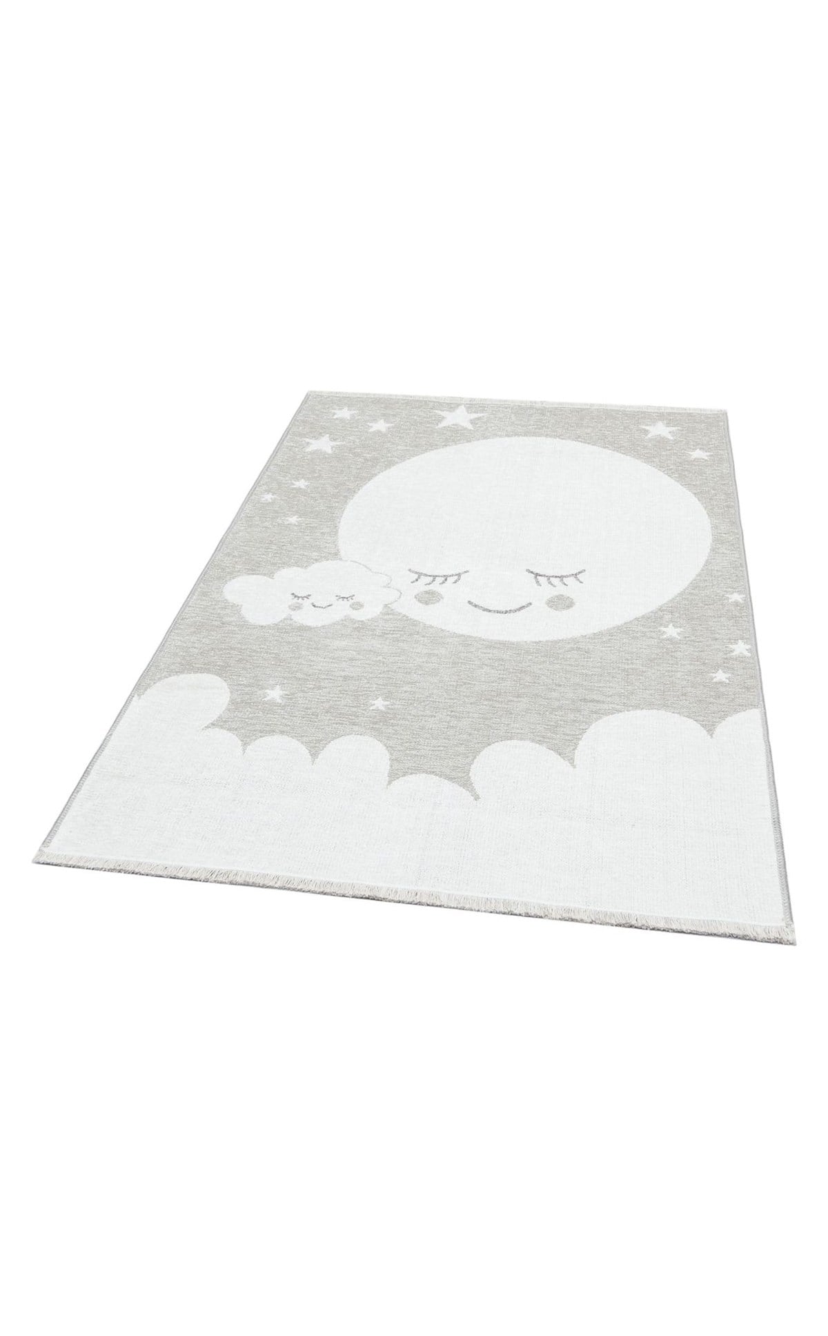 NOA BABY NB 02 GREY  Yıkanabilir Çift Taraflı Yumuşak Dokulu İnce Çocuk-Bebek Odası Halısı