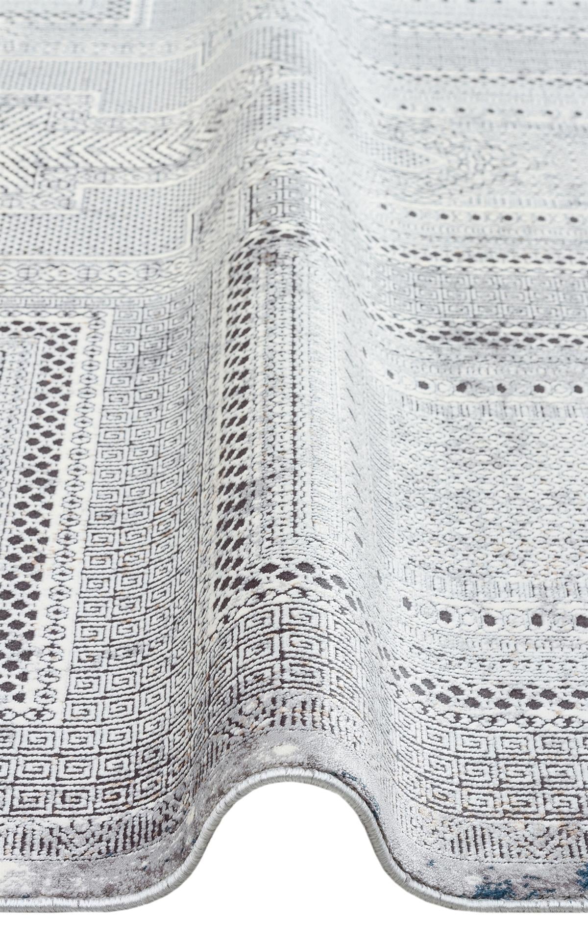 PASSAGE PLZ 02 CREAM NAVY  Yumuşak Tuşeli Sık Dokuma Modern Halı