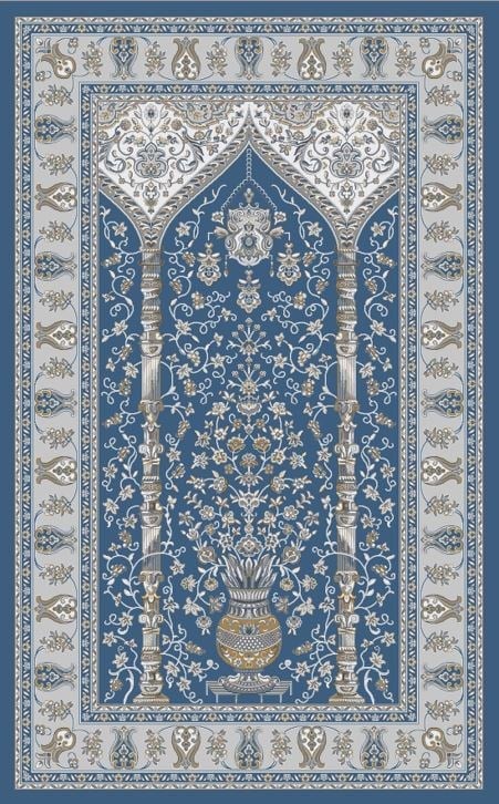 PALMIRA SECCADE PLM SCD 02 GREY BLUE  Yüksek Kaliteli Sık Dokuma Modern Seccade