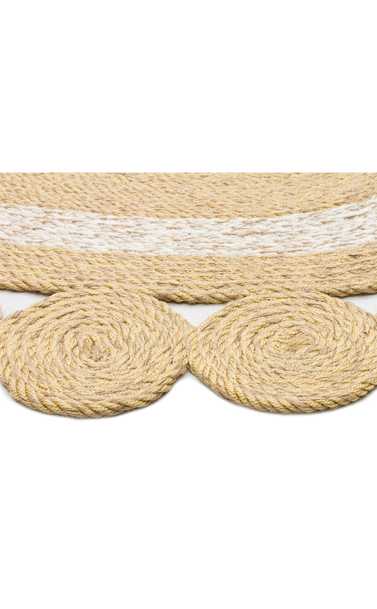 PATNA PTN 04 NATURAL WHITE  Jüt Hasır Görünümlü Hav Toz Vermez Örgü Halı