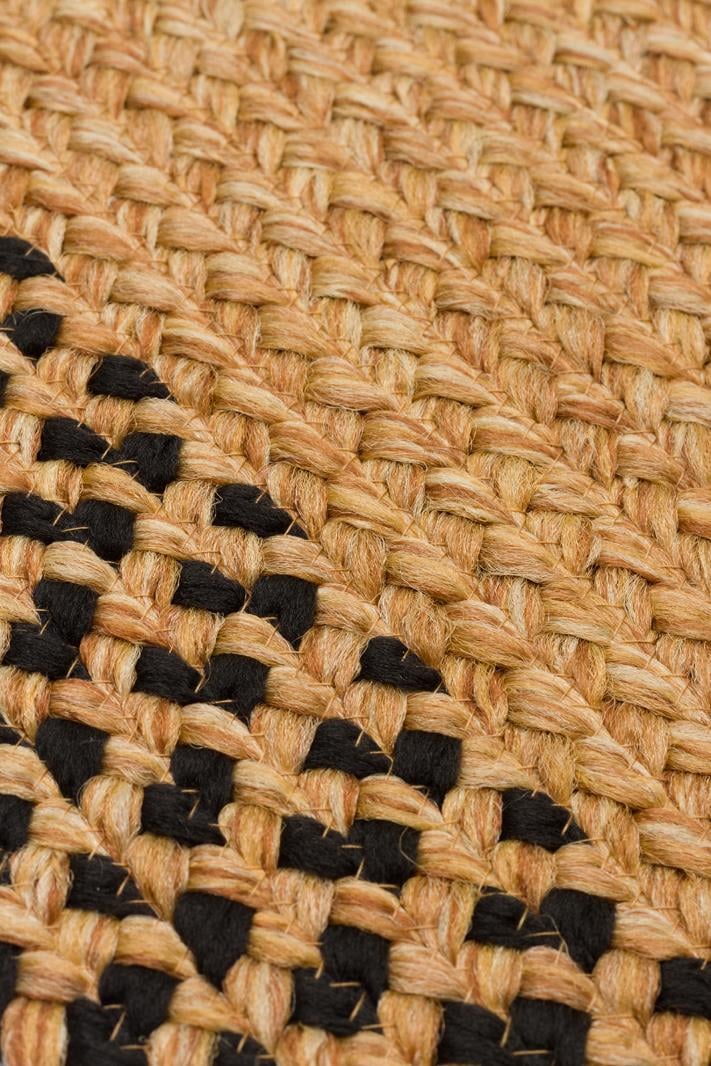 PATNA PTN 19 NATURAL BLACK  Jüt Hasır Görünümlü Hav Toz Vermez Örgü Halı 