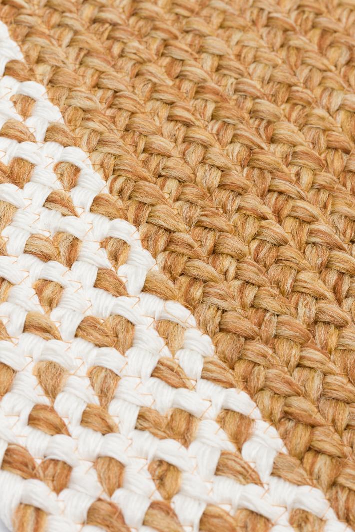 PATNA PTN 19 NATURAL WHITE  Jüt Hasır Görünümlü Hav Toz Vermez Örgü Halı 