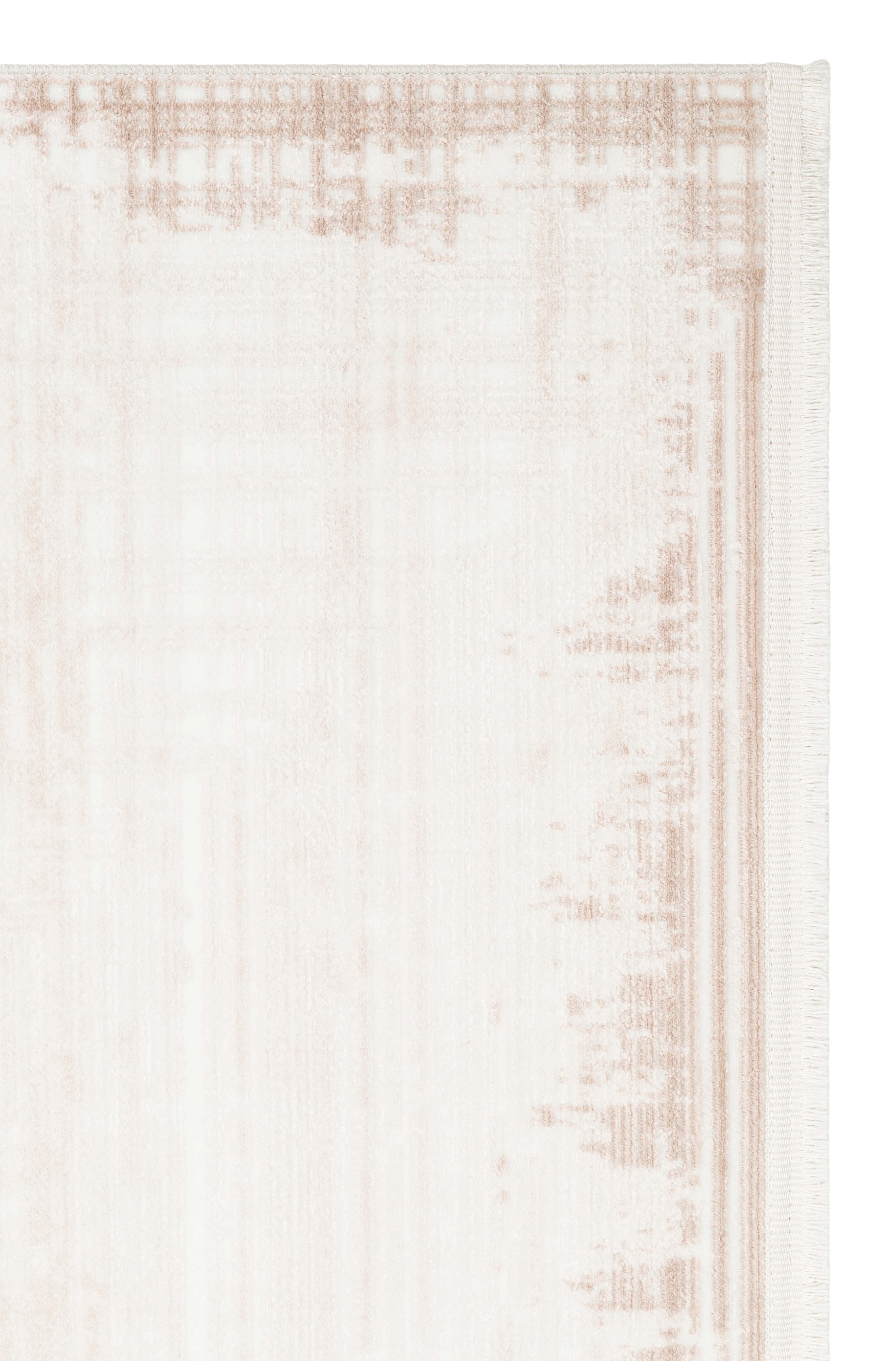 PERA PERA 01 BEIGE  Yıkanabilir Modern Desenli Kaymaz Tabanlı Akrilik Makine Halısı