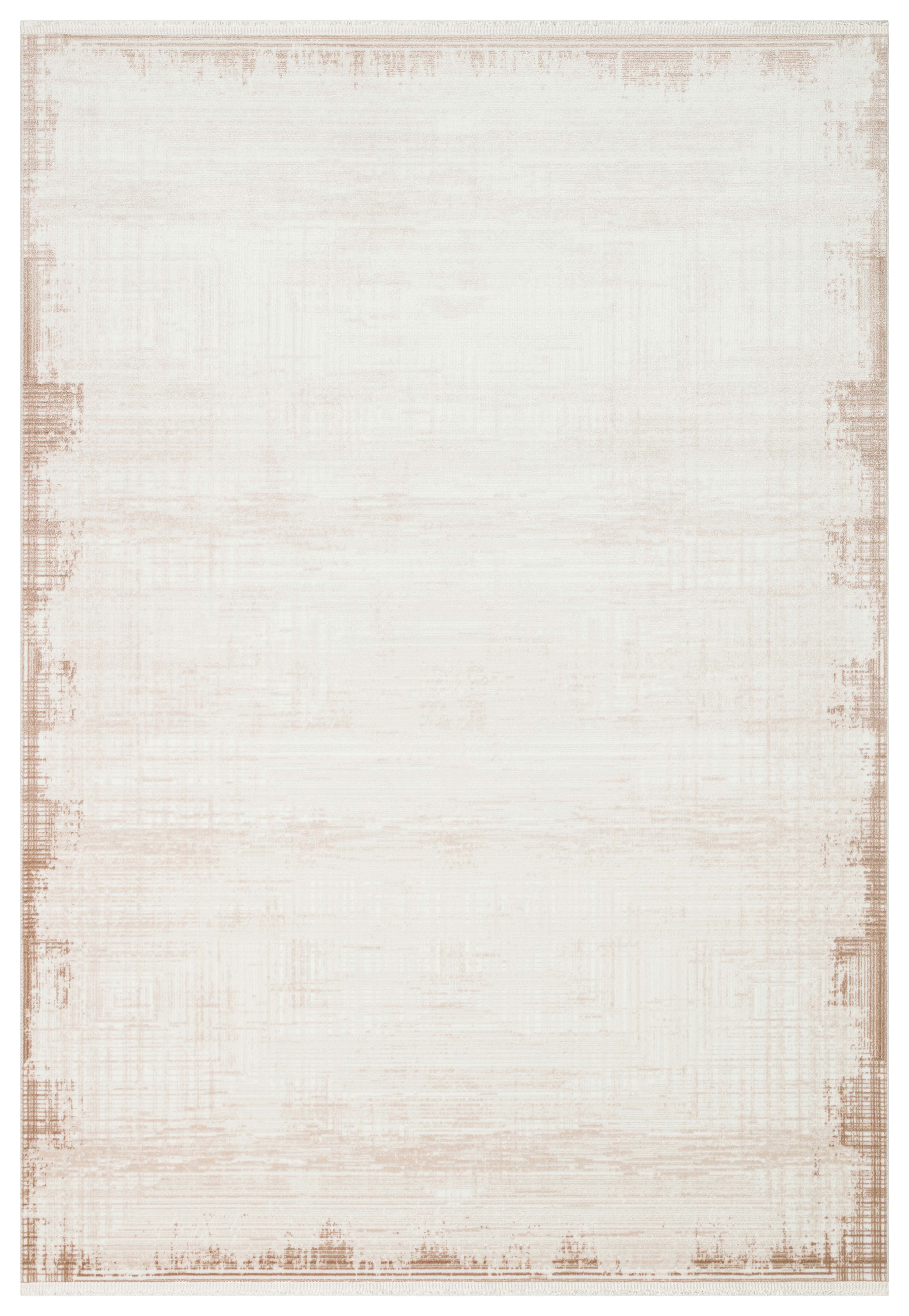 PERA PERA 01 BEIGE  Yıkanabilir Modern Desenli Kaymaz Tabanlı Akrilik Makine Halısı