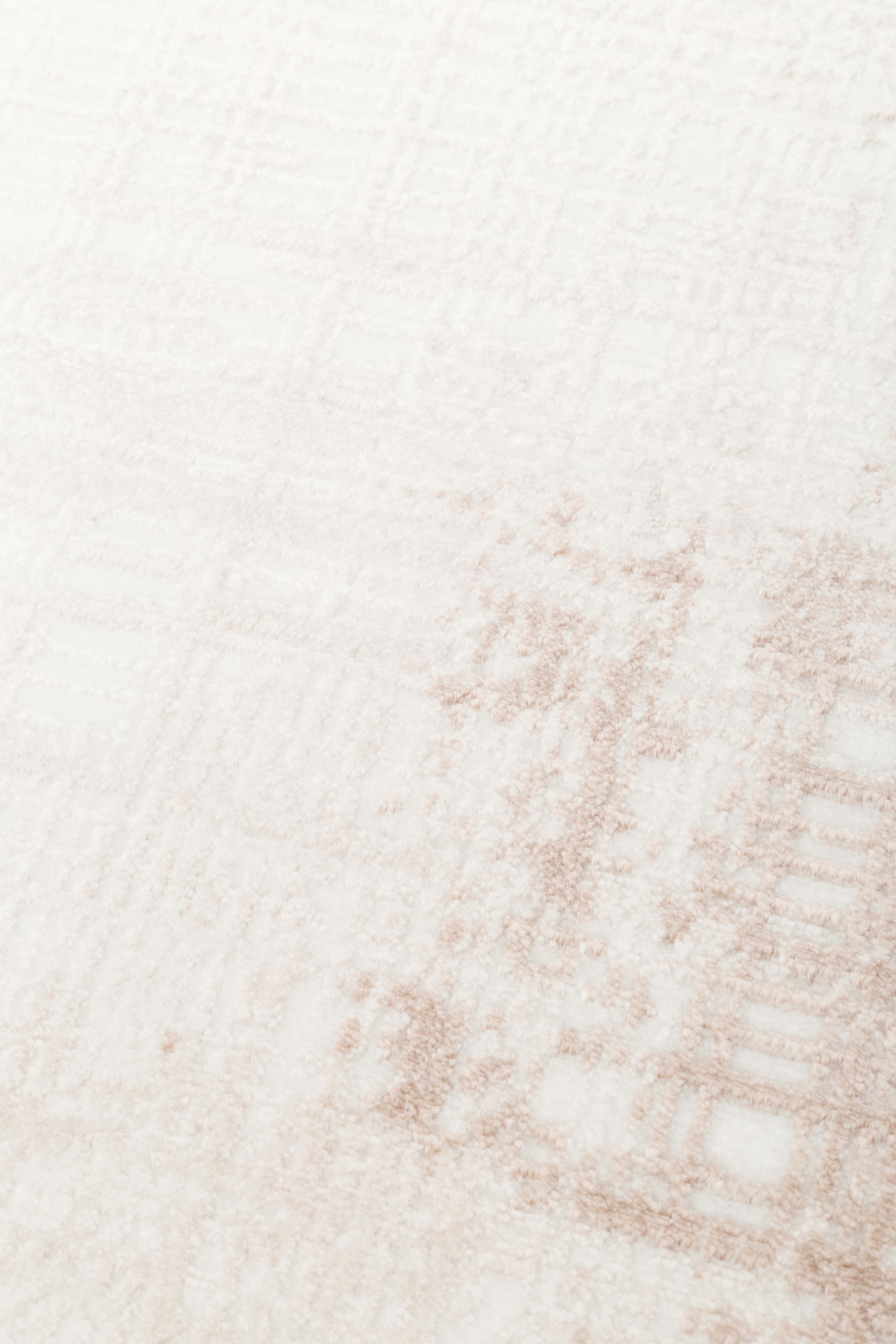PERA PERA 01 BEIGE  Yıkanabilir Modern Desenli Kaymaz Tabanlı Akrilik Makine Halısı