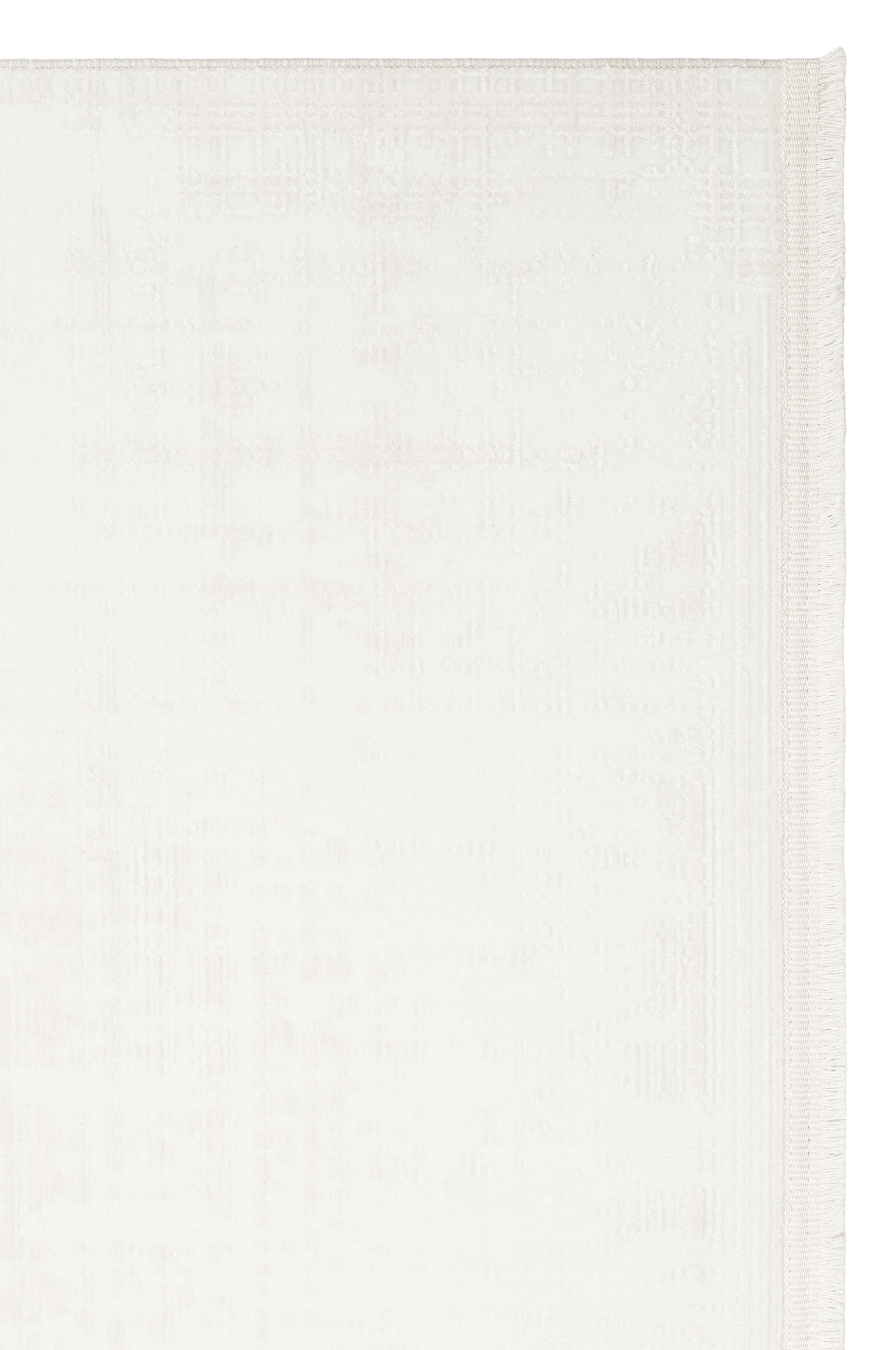 PERA PERA 01 WHITE  Yıkanabilir Modern Desenli Kaymaz Tabanlı Akrilik Makine Halısı