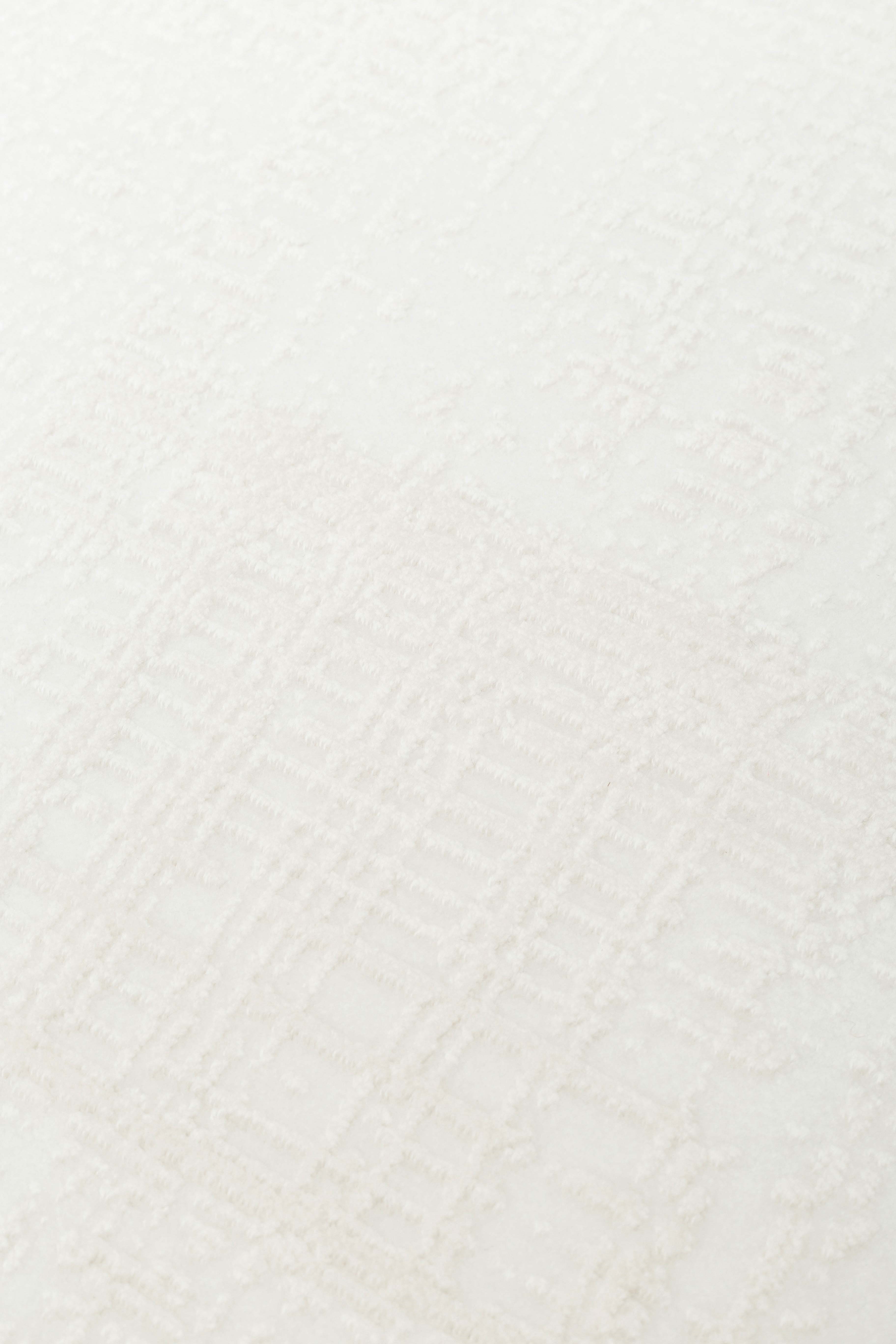 PERA PERA 01 WHITE  Yıkanabilir Modern Desenli Kaymaz Tabanlı Akrilik Makine Halısı