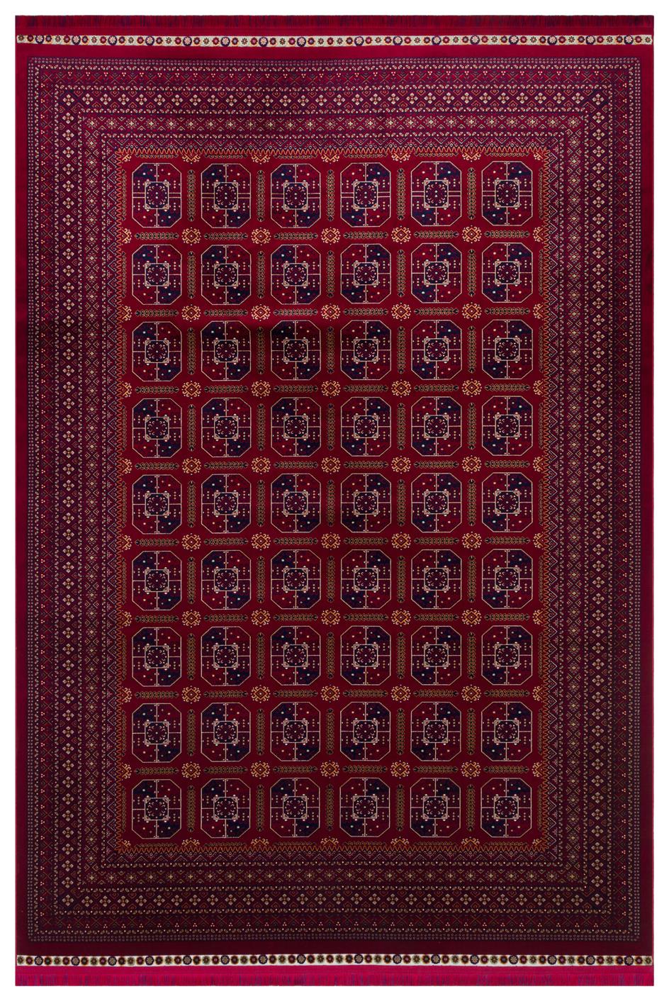 SATEEN AFGHAN SFG 02 RED  Yıkanabilir Afgan Desenli Hav Toz Vermeyen Kaymaz Tabanlı Sık Dokuma Halı