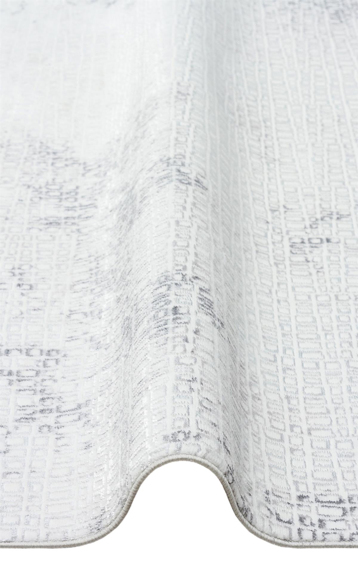 SATEEN ST 108 CREAM GREY  Yıkanabilir Kaymaz Tabanlı Hav Vermez Sık Dokuma Modern Halı