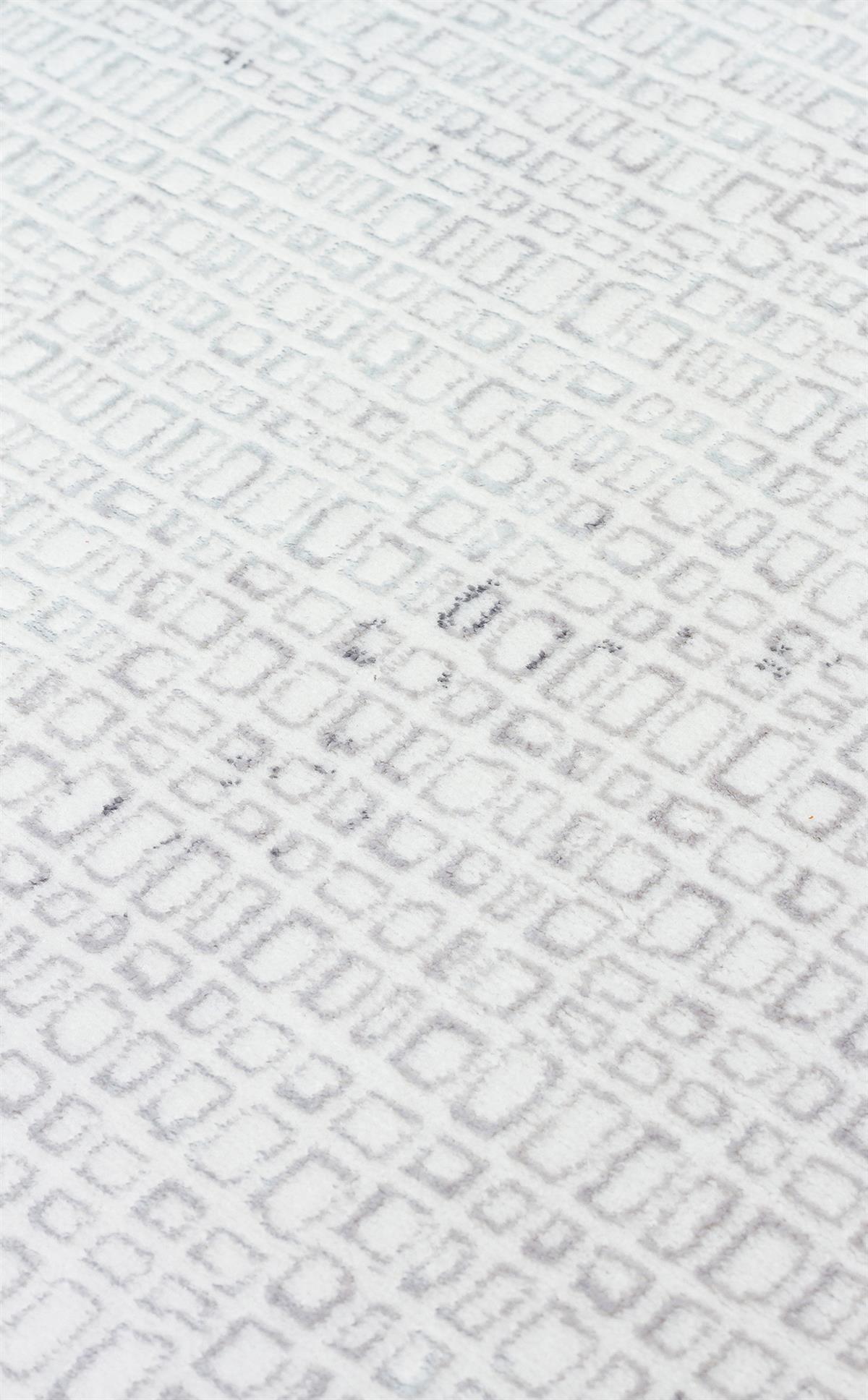 SATEEN ST 108 CREAM GREY  Yıkanabilir Kaymaz Tabanlı Hav Vermez Sık Dokuma Modern Halı