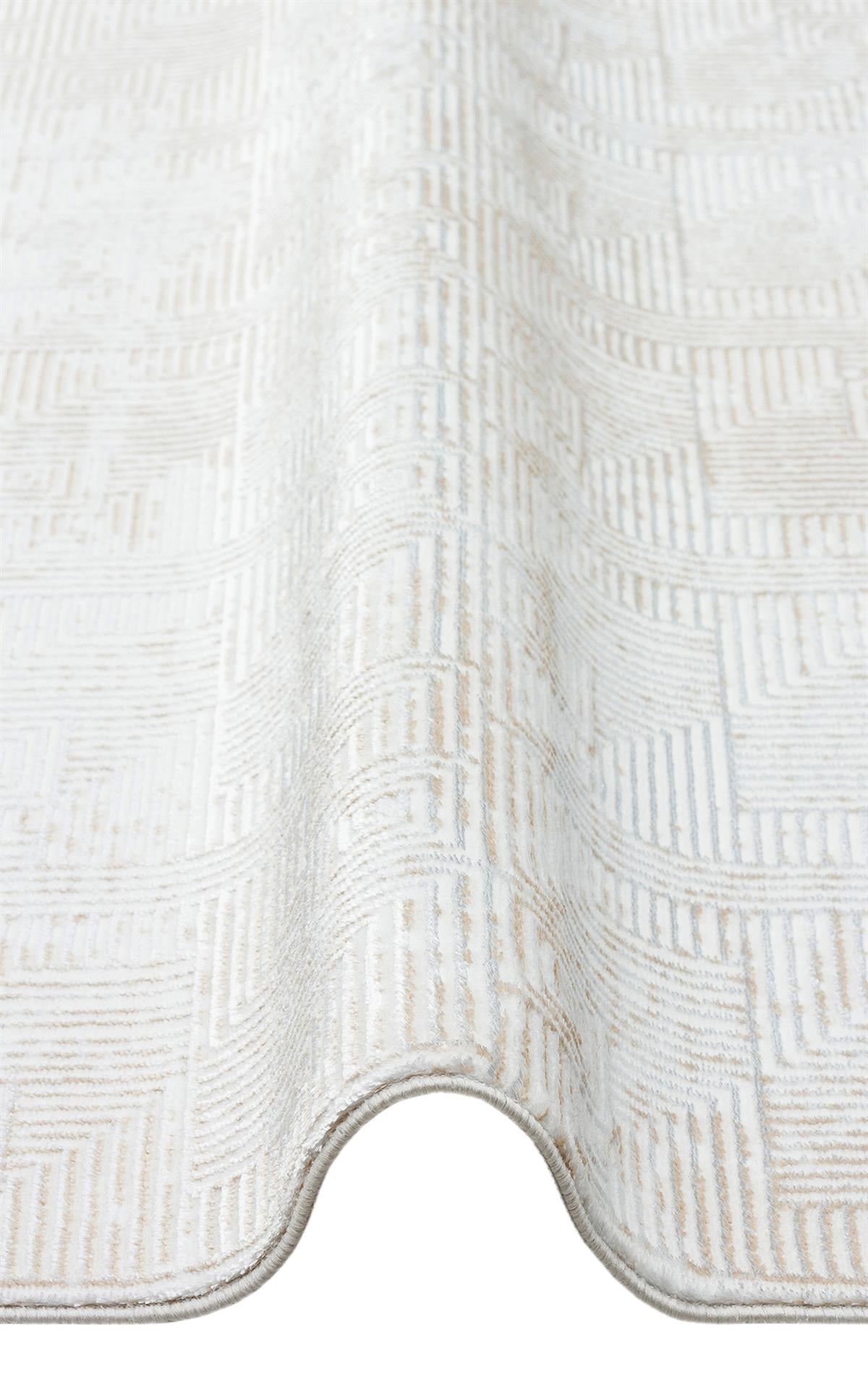 SATEEN ST 109 CREAM BEIGE  Yıkanabilir Kaymaz Tabanlı Hav Vermez Sık Dokuma Modern Halı