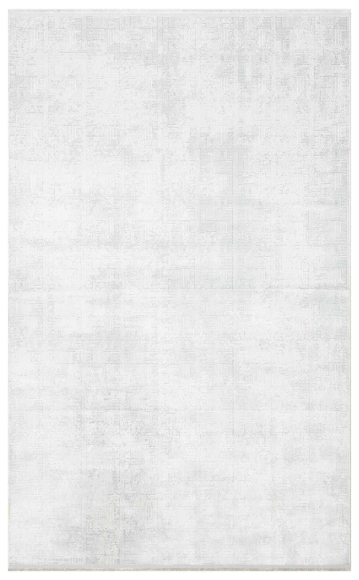 SATEEN ST 109 CREAM GREY  Yıkanabilir Kaymaz Tabanlı Hav Vermez Sık Dokuma Modern Halı
