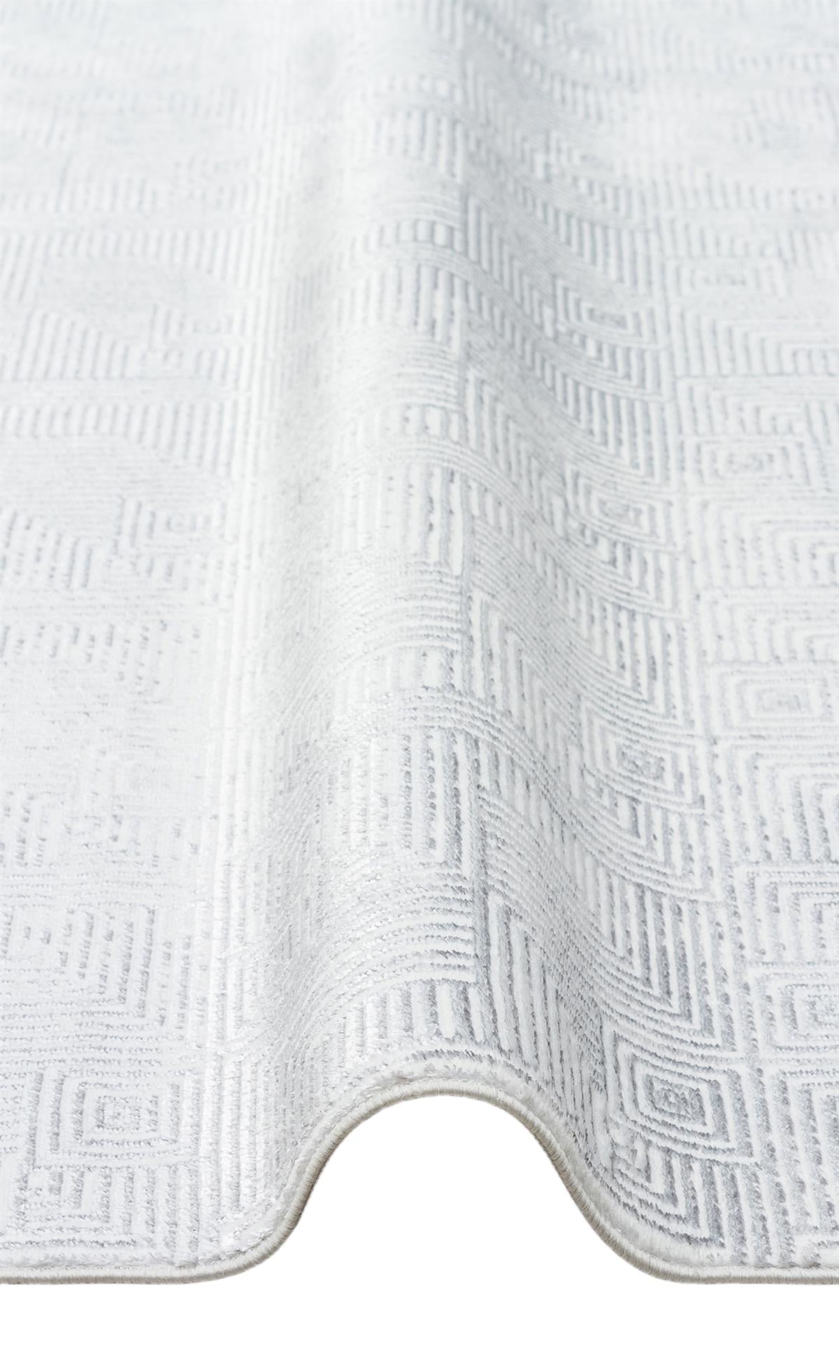 SATEEN ST 109 CREAM GREY  Yıkanabilir Kaymaz Tabanlı Hav Vermez Sık Dokuma Modern Halı