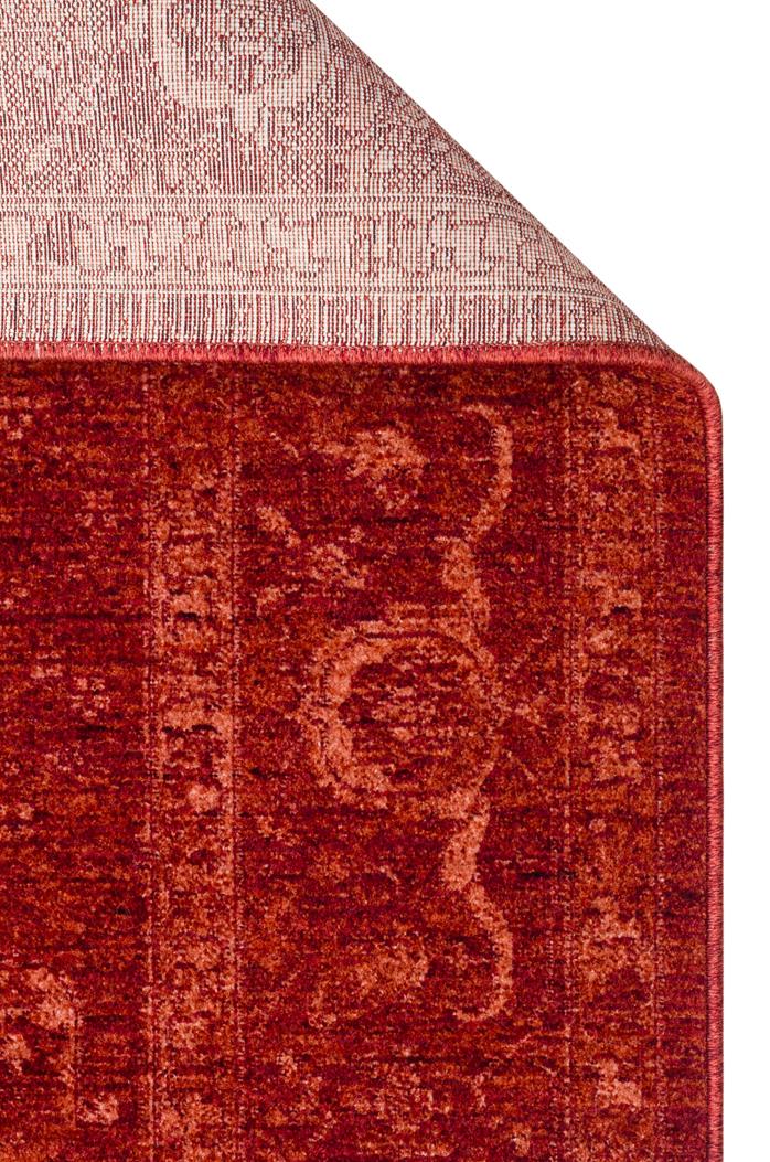 SHIRAZ SHR 03 RED  Vintage Eskitme Desenli Modern Yumuşak Dokulu Makine Halısı