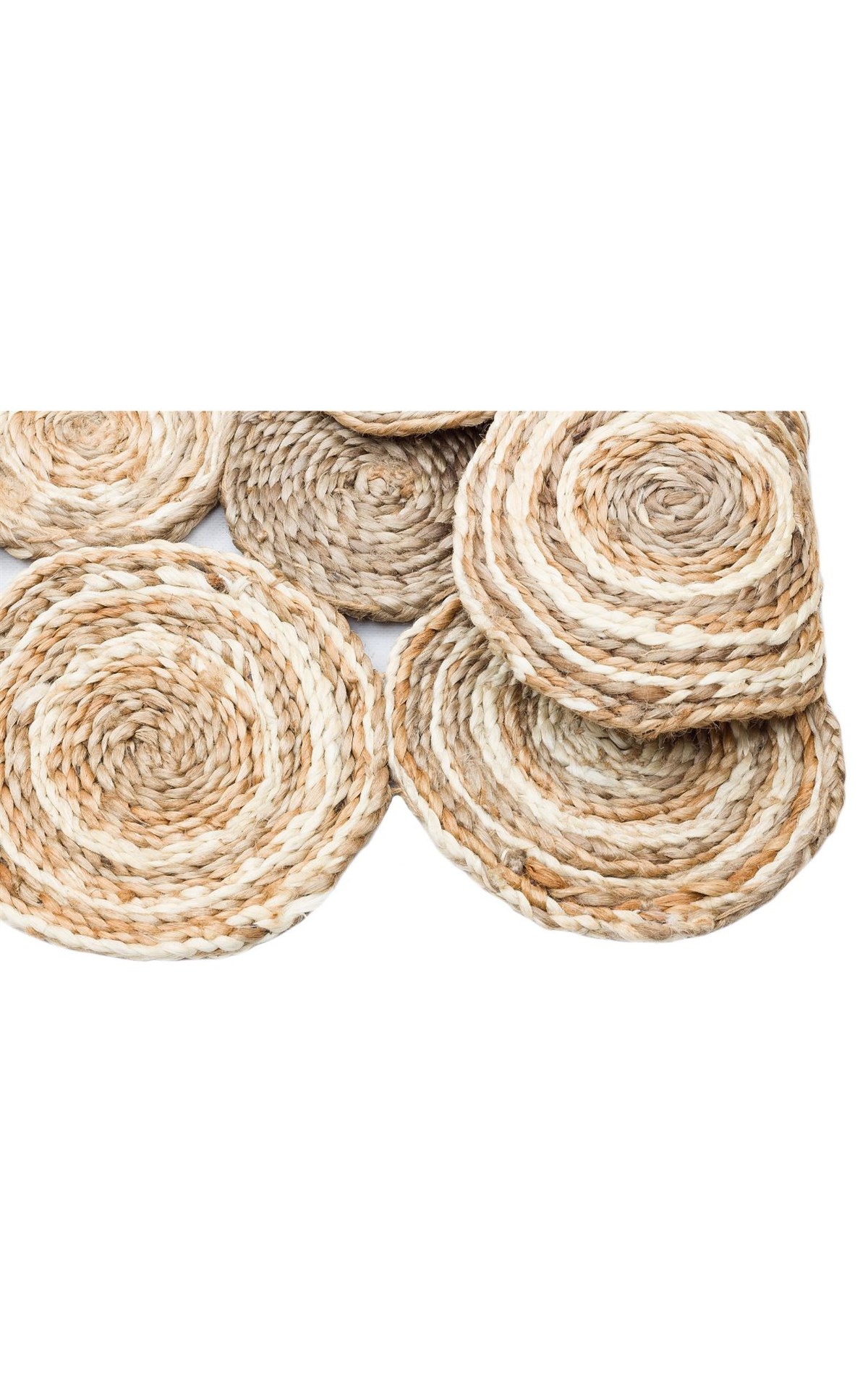 SOLO CA-111 WHITE MULTY XW  Yuvarlak veya Oval El Dokuma Naturel Jüt Hasır Halı