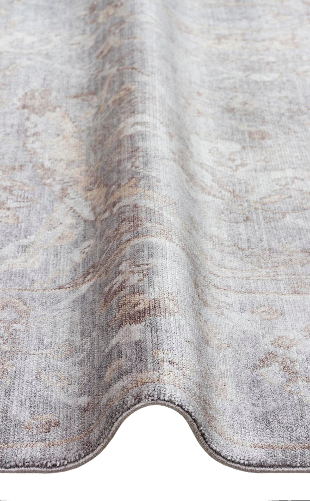 TAFTAN TF 07 D. GREY ANTRASIT  Pakistan Overdyed Tarzı Özel Hav Vermeyen ve El Emeği ile Özel Tezgahlarda Üretilen Uşak Halısı