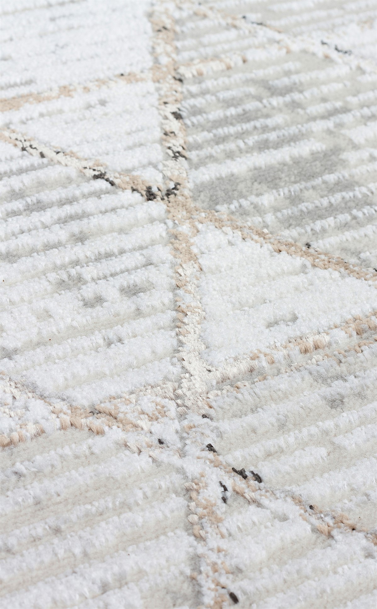 TALYA TLY 01 GREY BEIGE  Parlak Dokulu Modern Desen ve Renkli Metalik Işıltılı Makine Halısı