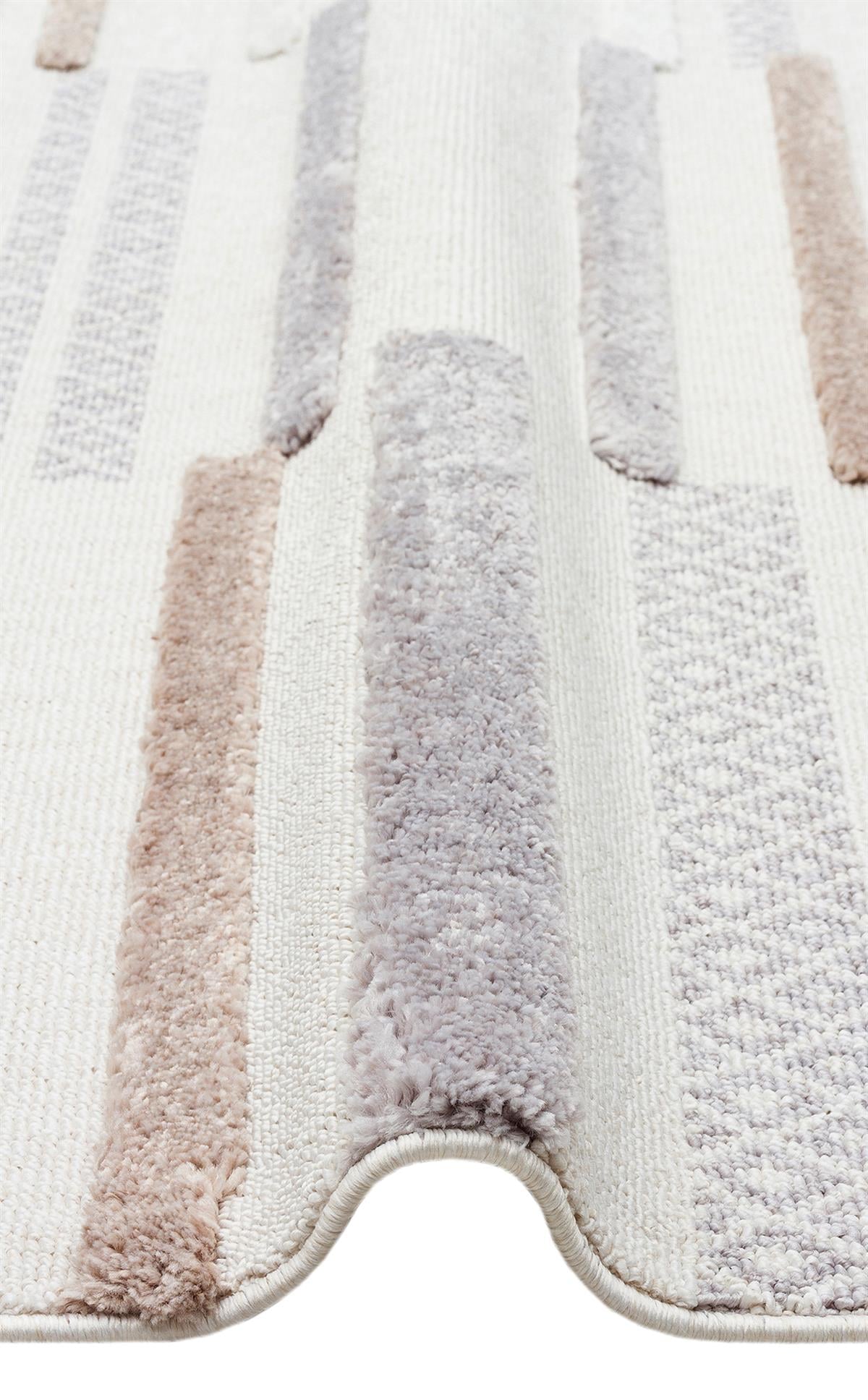 TERAZZO TRZ 01 WHITE GREY  Hav Toz Vermez Yumuşak Dokulu Etnik Örgü Desenlere Sahip Modern İskindinav Halı