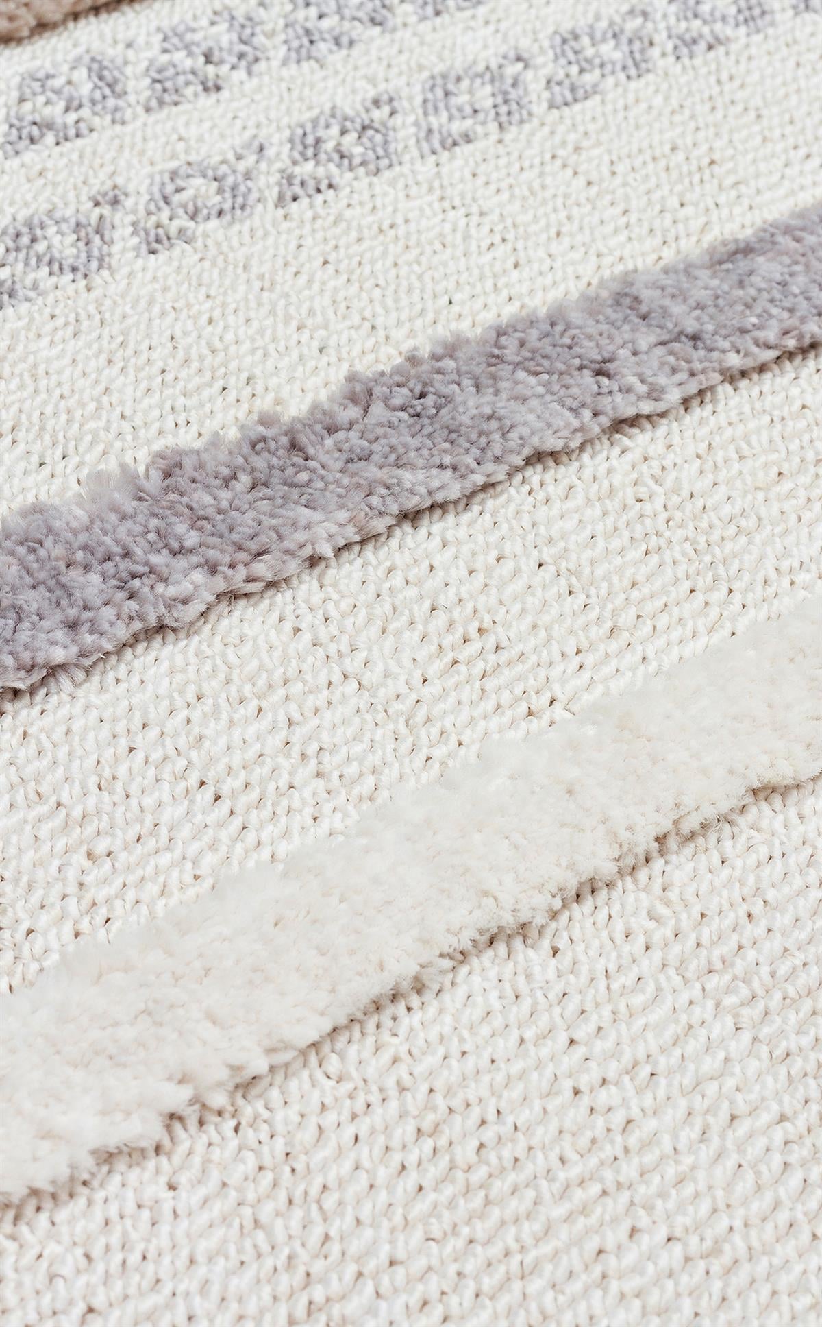 TERAZZO TRZ 01 WHITE GREY  Hav Toz Vermez Yumuşak Dokulu Etnik Örgü Desenlere Sahip Modern İskindinav Halı