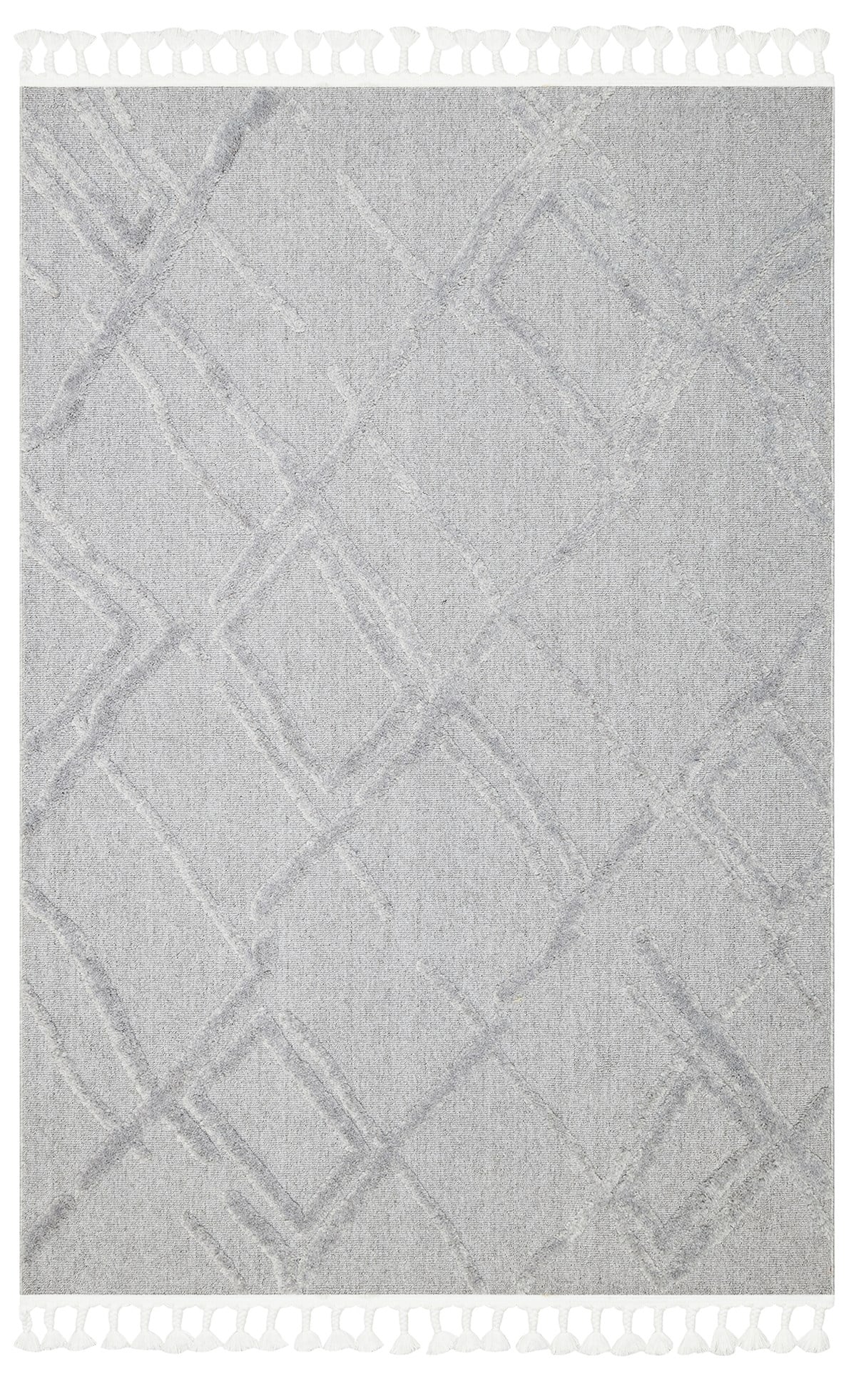 TERAZZO TRZ 03 GREY  Hav Toz Vermez Yumuşak Dokulu Etnik Örgü Desenlere Sahip Modern İskindinav Halı