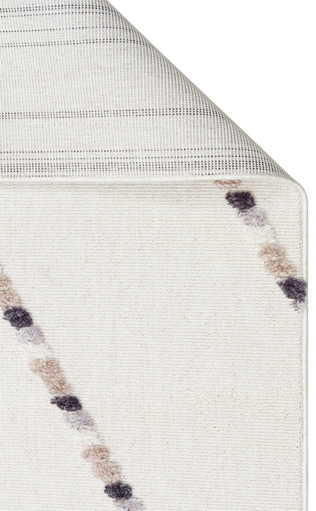 TERAZZO TRZ 04 WHITE BEIGE  Hav Toz Vermez Yumuşak Dokulu Etnik Örgü Desenlere Sahip Modern İskindinav Halı