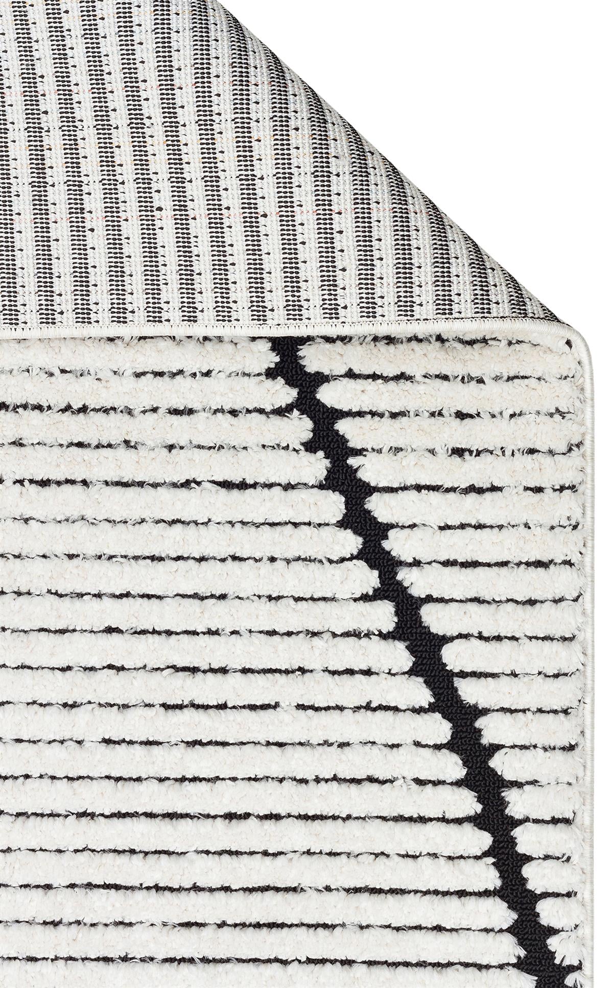 TERAZZO TRZ 07 WHITE BLACK  Hav Toz Vermez Yumuşak Dokulu Etnik Örgü Desenlere Sahip Modern İskindinav Halı
