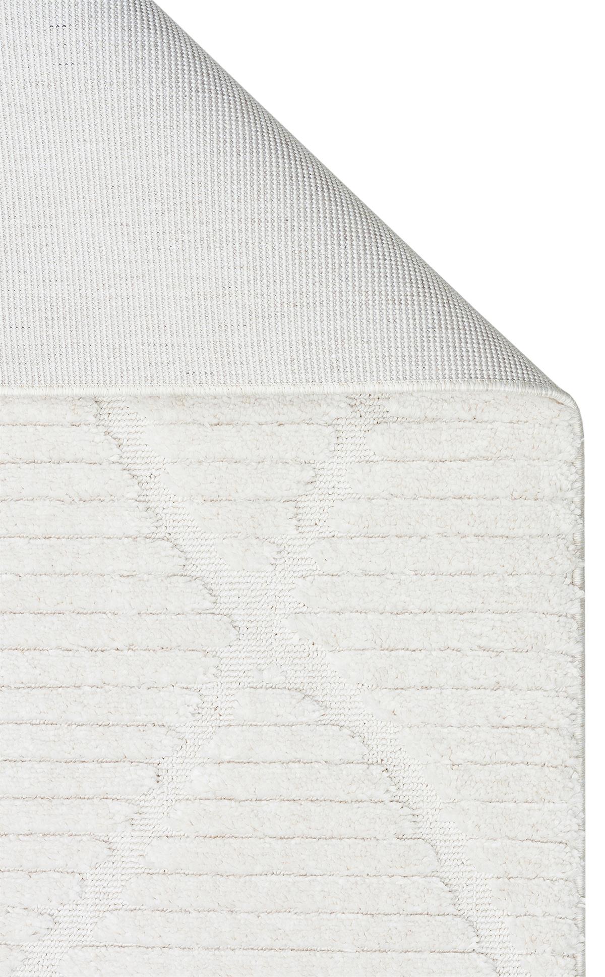 TERAZZO TRZ 07 WHITE  Hav Toz Vermez Yumuşak Dokulu Etnik Örgü Desenlere Sahip Modern İskindinav Halı