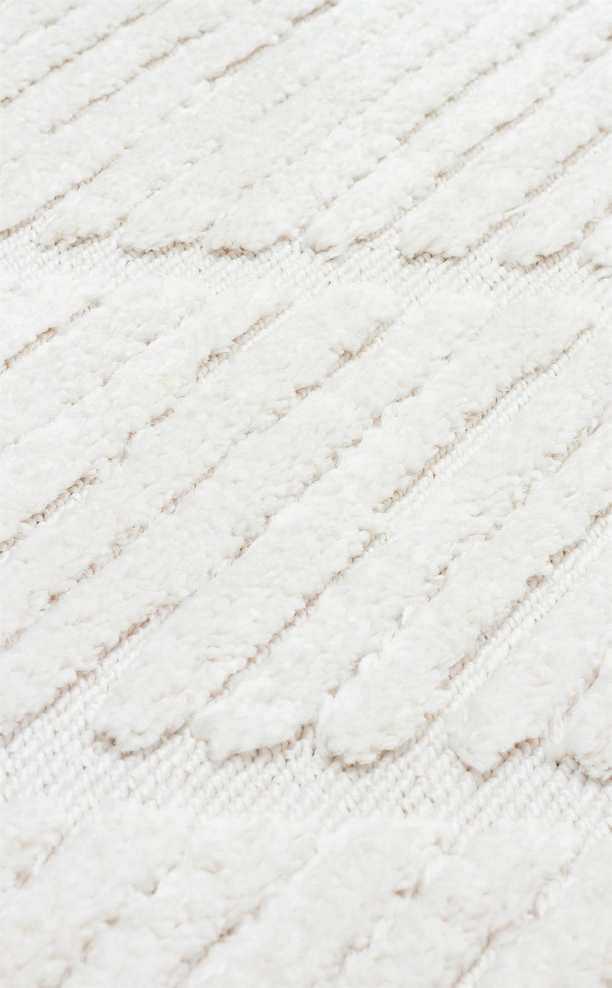 TERAZZO TRZ 08 WHITE  Hav Toz Vermez Yumuşak Dokulu Etnik Örgü Desenlere Sahip Modern İskindinav Halı