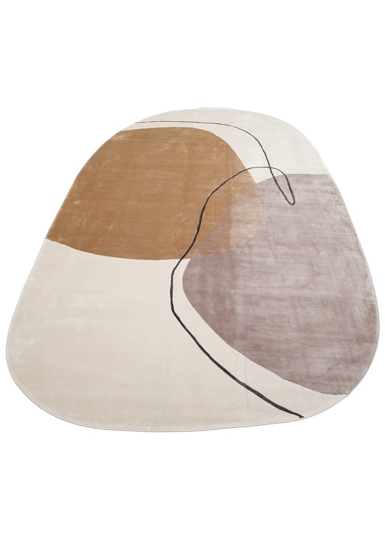 UTOPIA UTP 08 CREAM BLACK  Amorf Tasarımlı Modern Viskon Halı