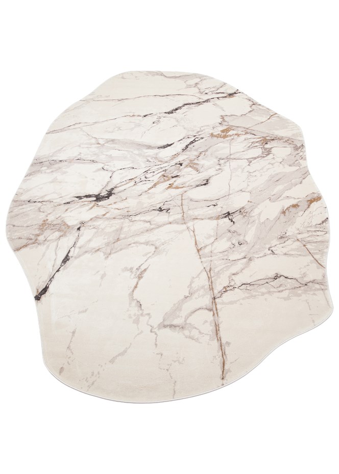 UTOPIA UTP 12 CREAM GREY  Amorf Tasarımlı Modern Viskon Halı