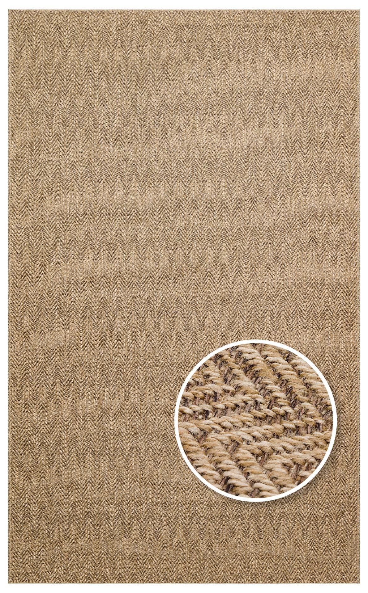 VENTURA XW VNT 02 NATURAL MOCHA XW  İç ve Dış Mekan Kullanımına Uygun Hav Vermeyen Kolay Temizlenebilir Sisal Görünümlü Halı