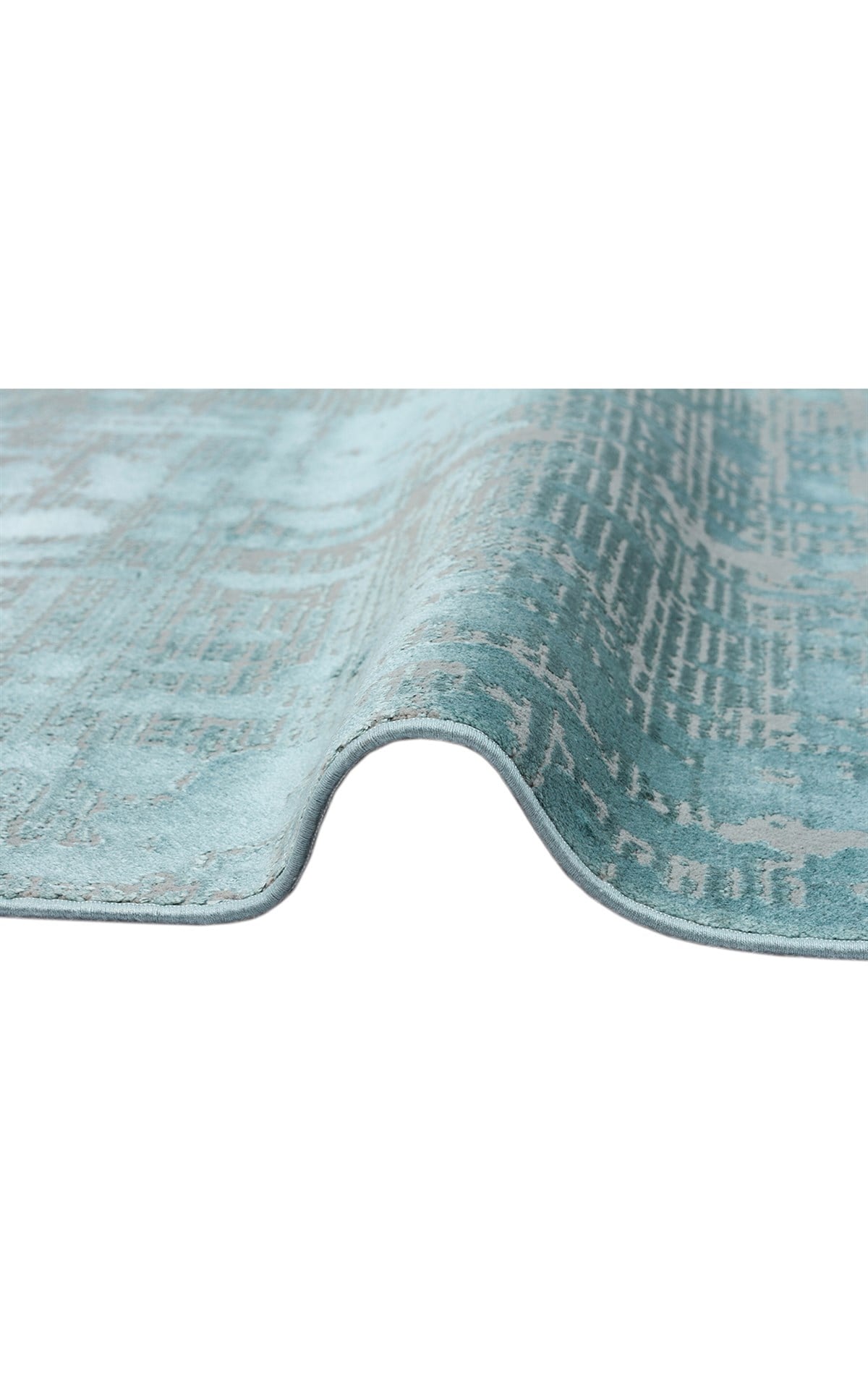 VERONA DYED VRD 03 AQUA  Overdyed Kolay Kullanımlı Yumuşak İpeksi Tuşeli Yüksek Alçak Oymalı Modern İnce Makine Halısı
