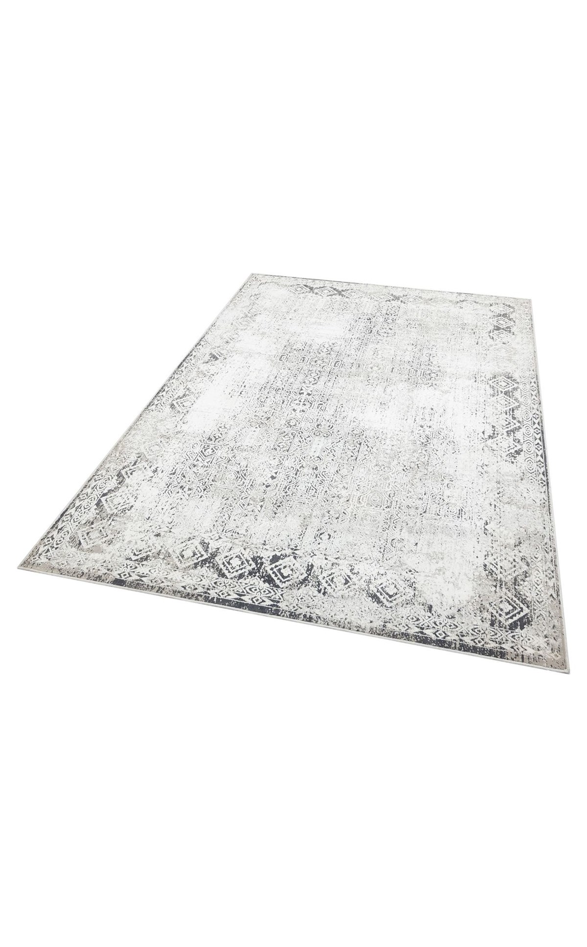 VERONA VR 08 GREY BLACK XW  Yumuşak İpeksi Tuşeli Yüksek Alçak Oymalı Modern İnce Makine Halısı