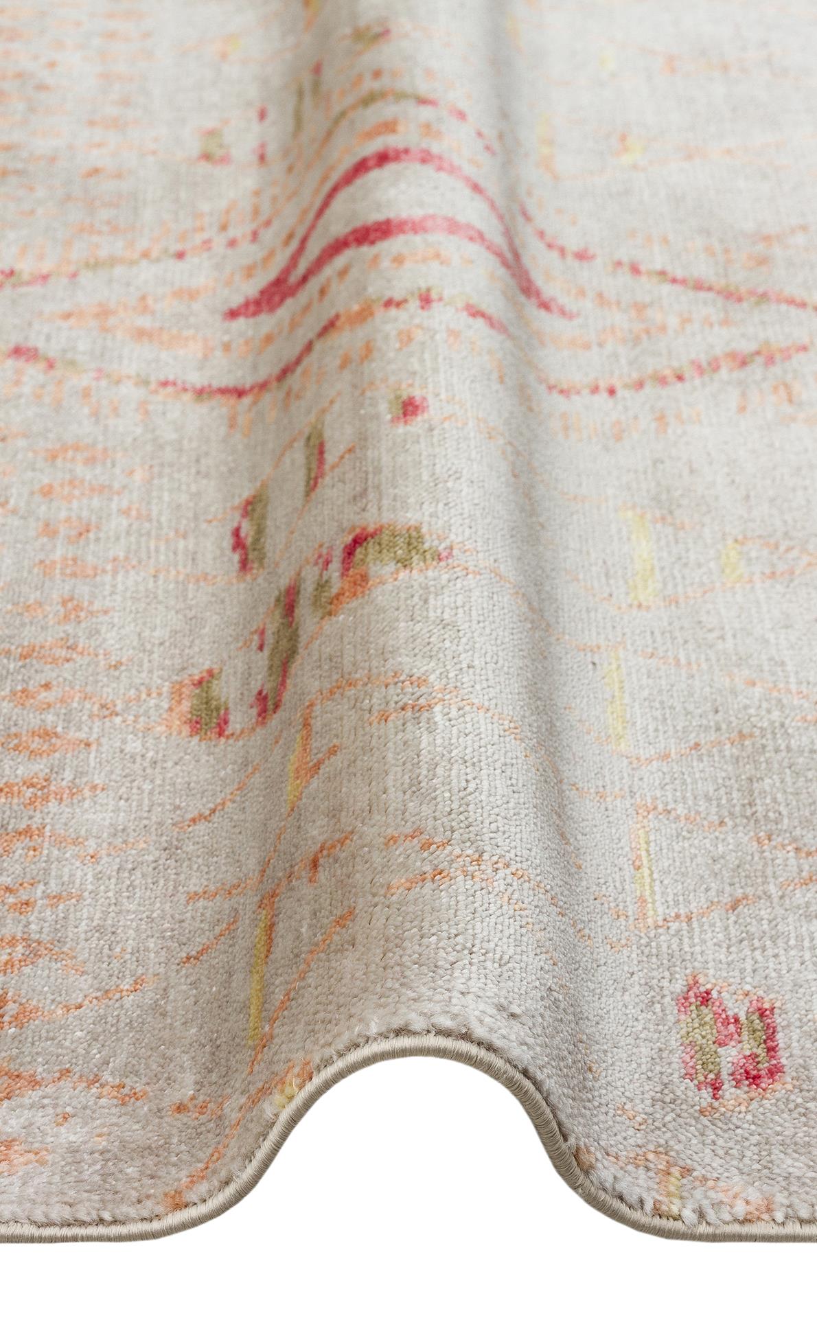 ZARA ZR 15 BEIGE AUTUMN  Otantik Desenli Özel Hav Vermeyen ve Kolay Temizlenebilir Tensel Kullanılarak El Emeği ile Özel Tezgahlarda Üretilen Modern Uşak Halısı