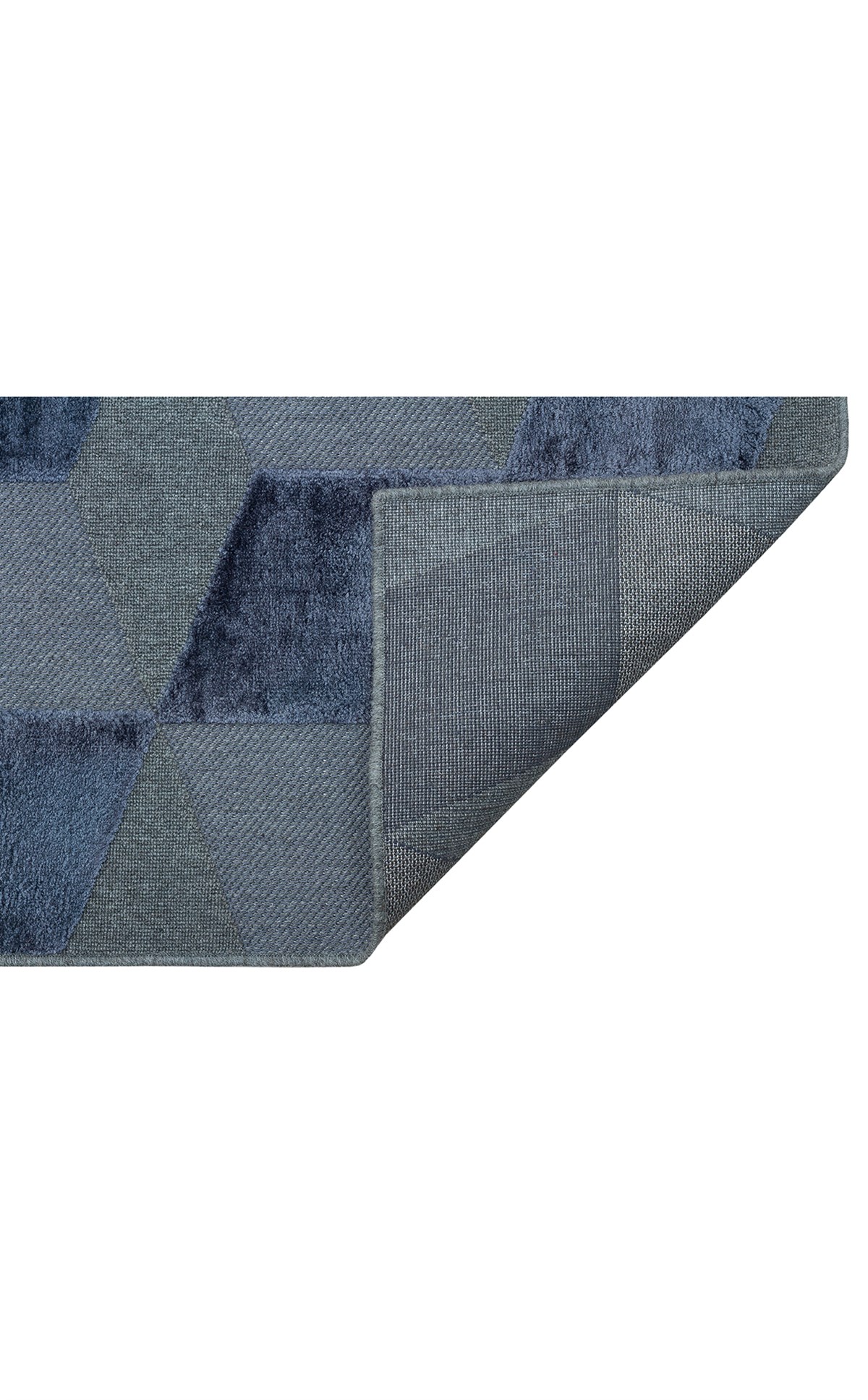 ZENITH DYED ZNT 05 NAVY DYED  Yüksek Alçak Dokulu Naturel Yün ve Viskon Modern Dokuma Halı