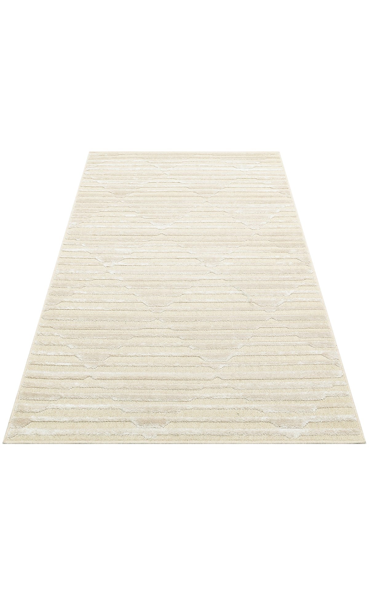ZENITH ZNT 02 CREAM  Yüksek Alçak Dokulu Naturel Yün ve Viskon Modern Dokuma Halı