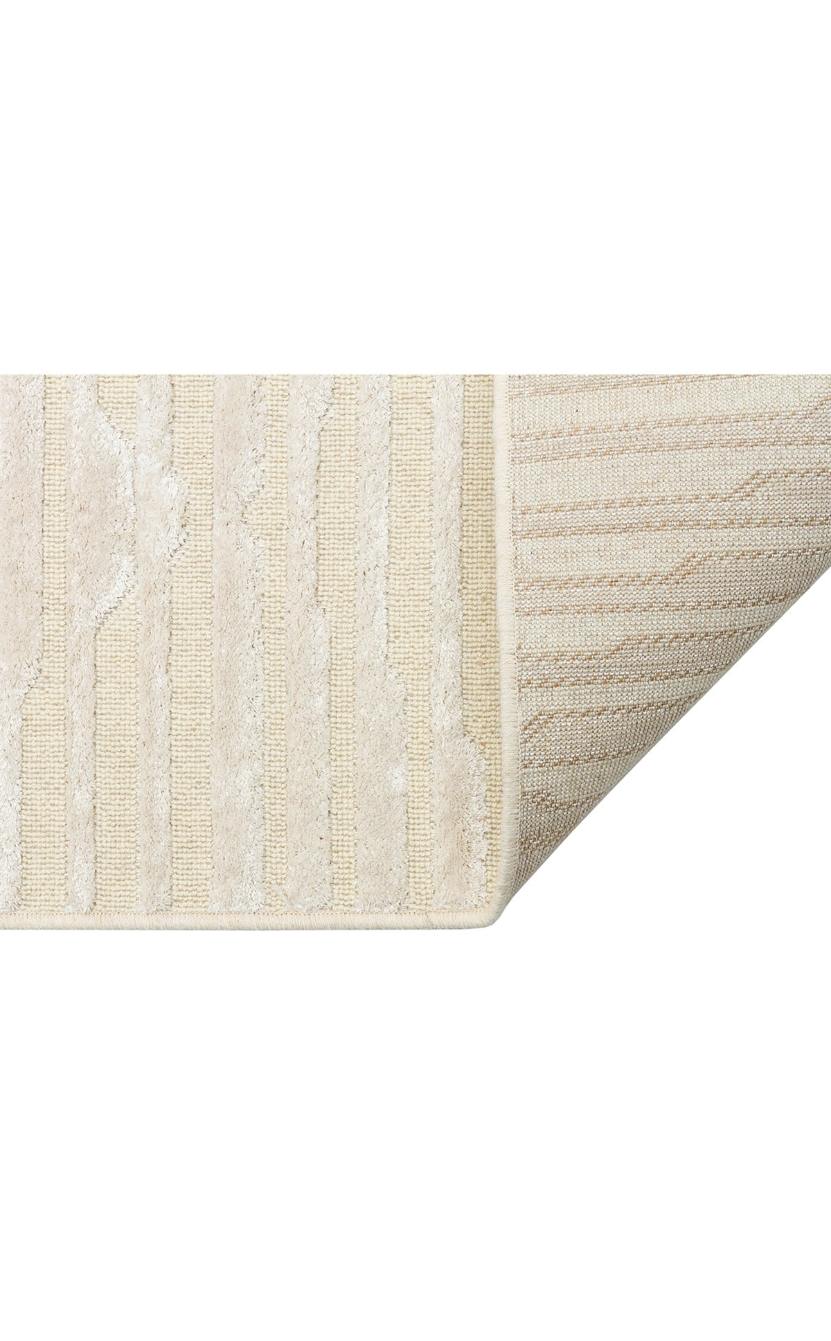 ZENITH ZNT 02 CREAM  Yüksek Alçak Dokulu Naturel Yün ve Viskon Modern Dokuma Halı