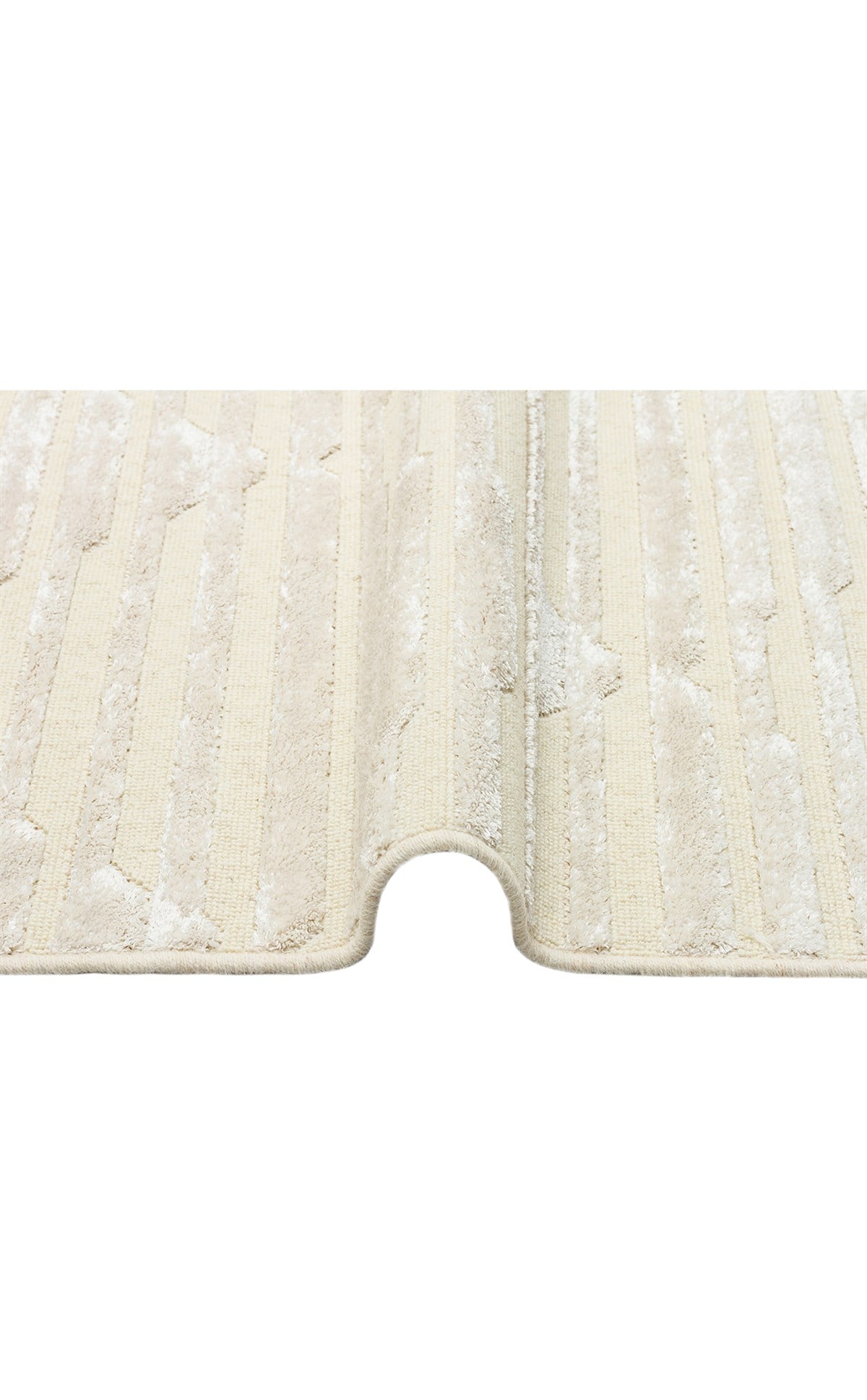 ZENITH ZNT 02 CREAM  Yüksek Alçak Dokulu Naturel Yün ve Viskon Modern Dokuma Halı
