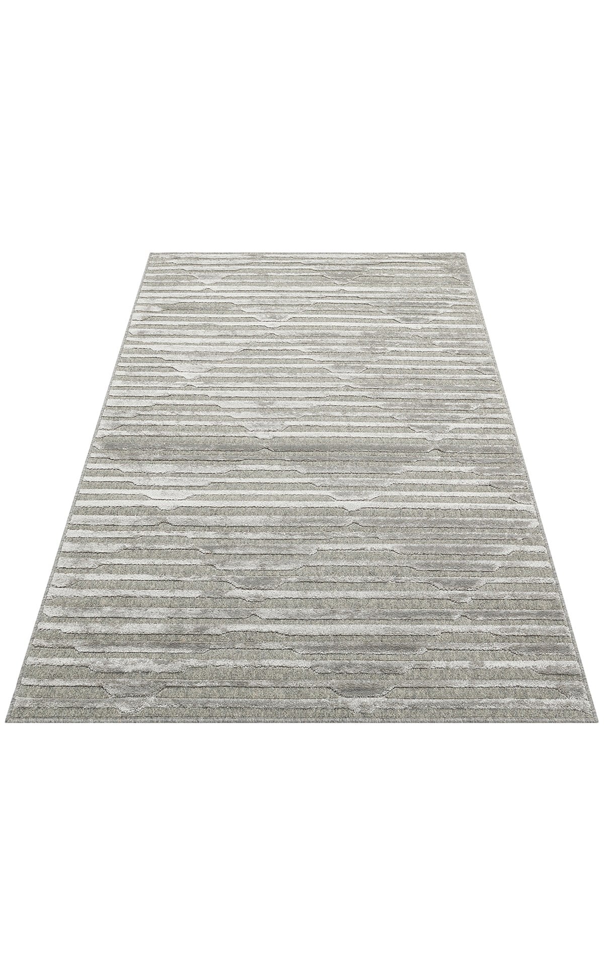 ZENITH ZNT 02 GREY  Yüksek Alçak Dokulu Naturel Yün ve Viskon Modern Dokuma Halı