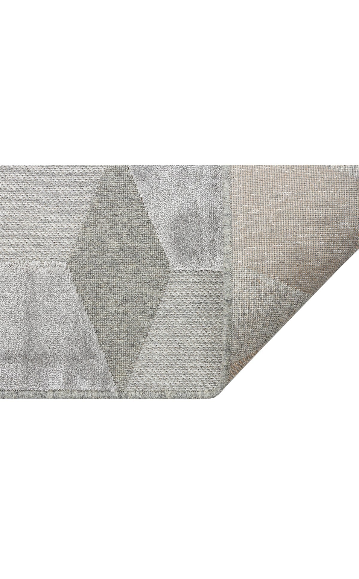 ZENITH ZNT 05 GREY  Yüksek Alçak Dokulu Naturel Yün ve Viskon Modern Dokuma Halı